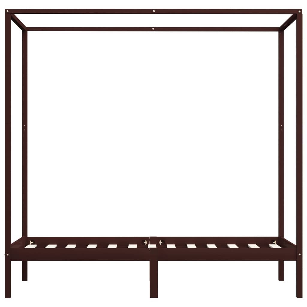vidaXL Himmelbett aus Kiefer in Dunkelbraun (LxBxH: 204x94x200 cm)