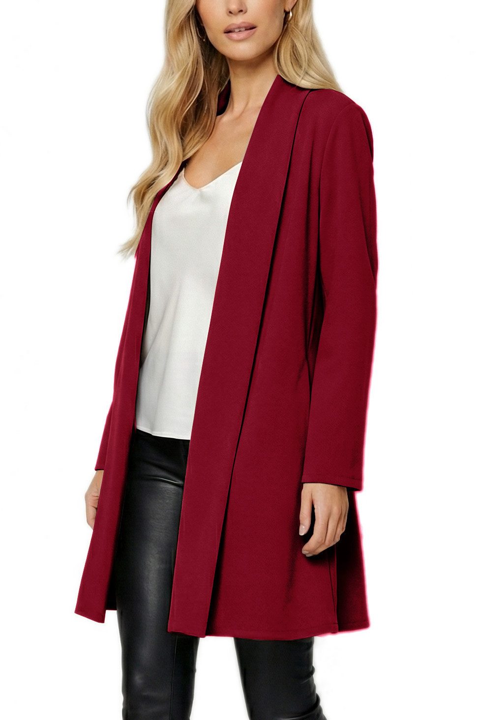 dy_mode Cardigan Damen Langcardigan offen Leichte Übergangsjacke für Frühjahr Sommer in Unifarben, Ohne Verschluss