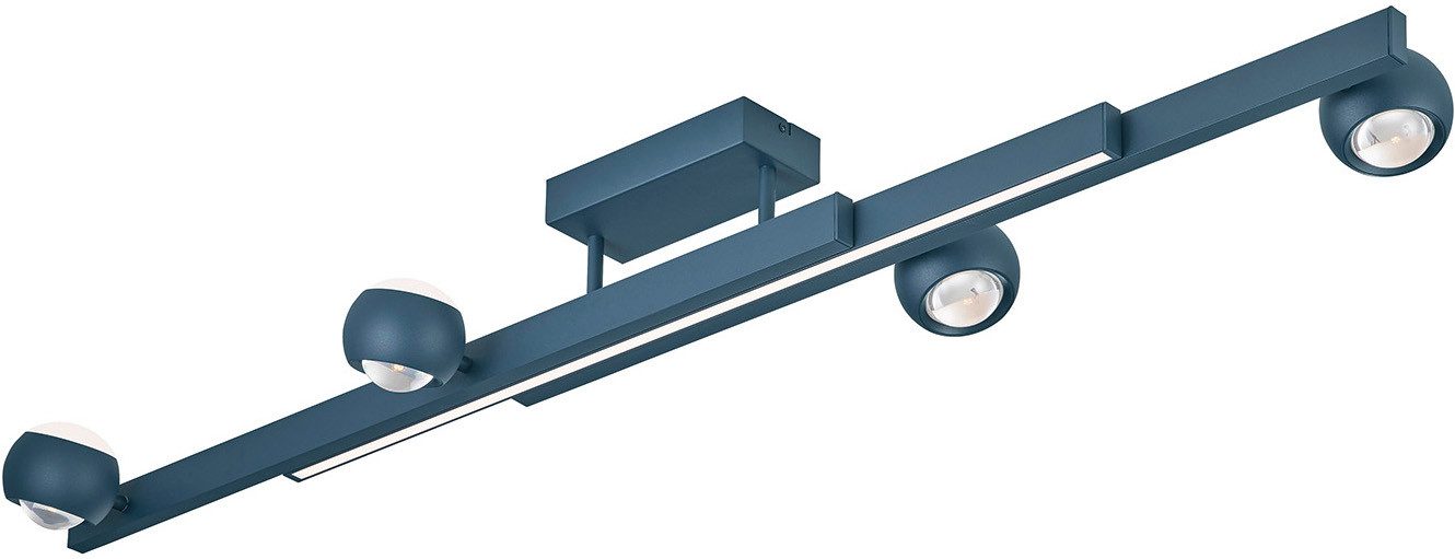 Musterring LED Deckenleuchte CANNON, 4-flammige LED Deckenlampe 36W 4150Lumen 2300-4000K CCT, CCT - über Fernbedienung, Dimmfunktion, Memoryfunktion, Nachtlichtfunktion, LED fest integriert, Farbwechsler, warmweiß - kaltweiß, mit Fernbedienung, ausziehbar, schwenkbare Lichtkegel, dimmbar Memory
