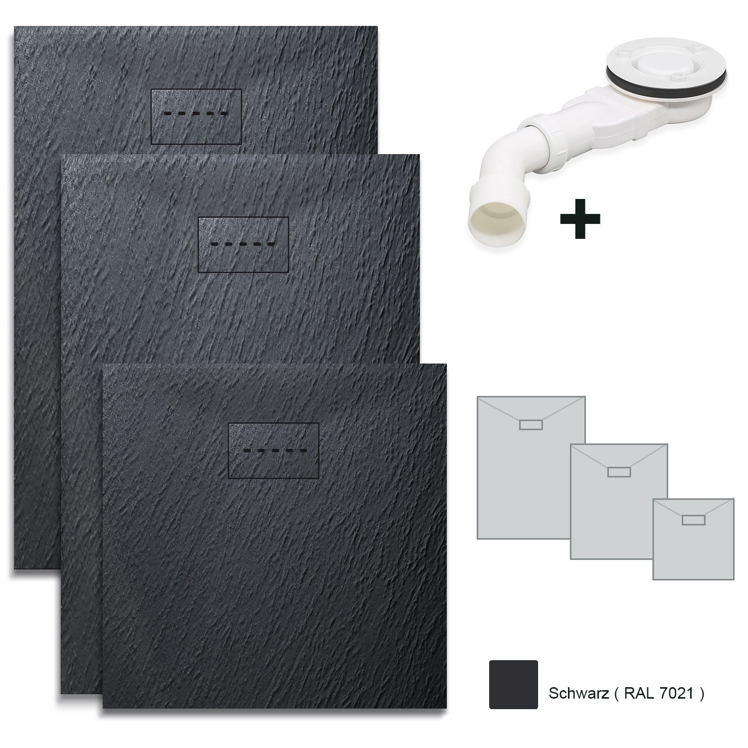 SONNI Duschwanne Schieferoptik,Rutschfeste Struktur,Schwarz/Grau Duschtasse günstig online kaufen