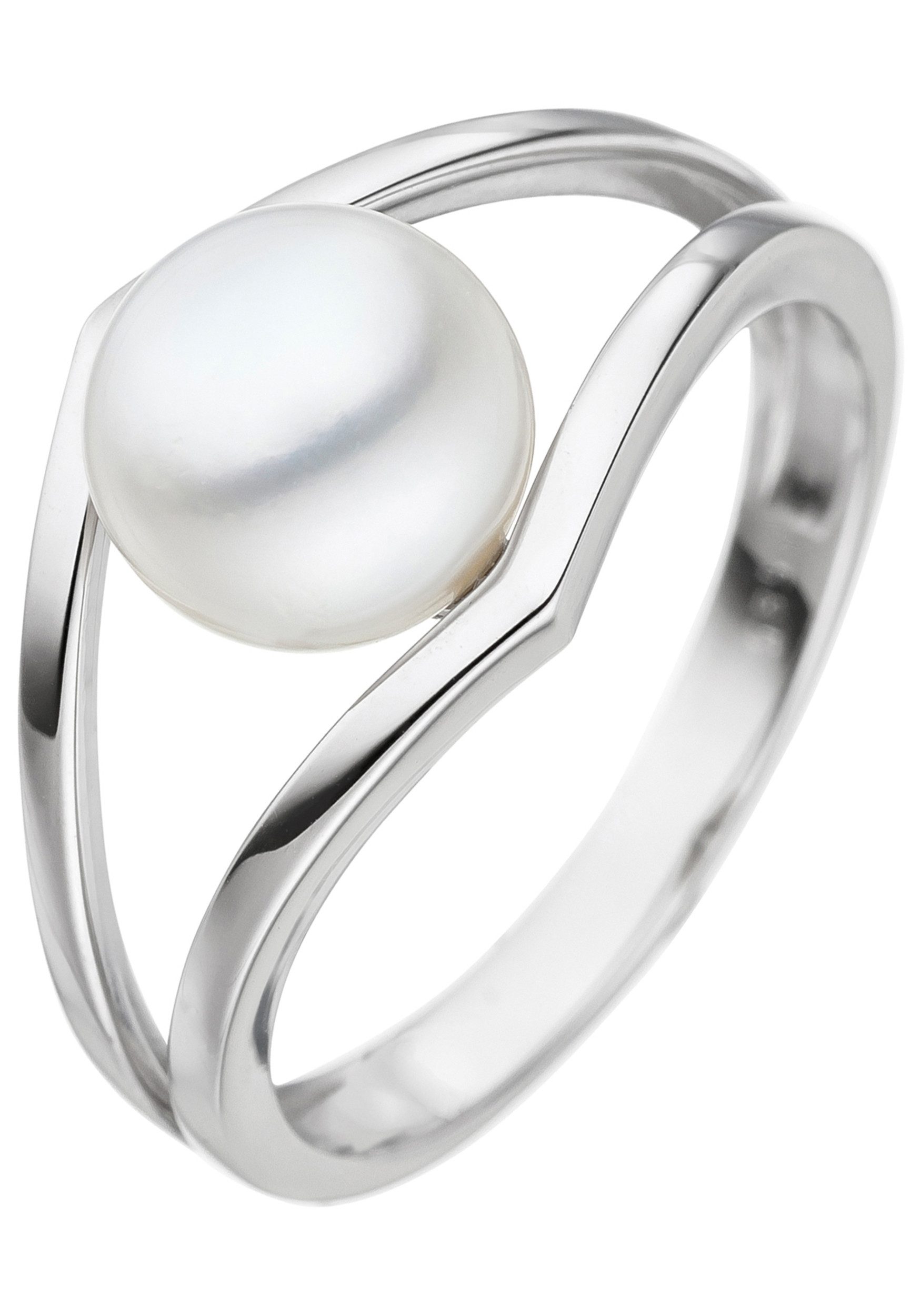JOBO Perlenring Ring Weißgoldring, 585 Weißgold mit Perle