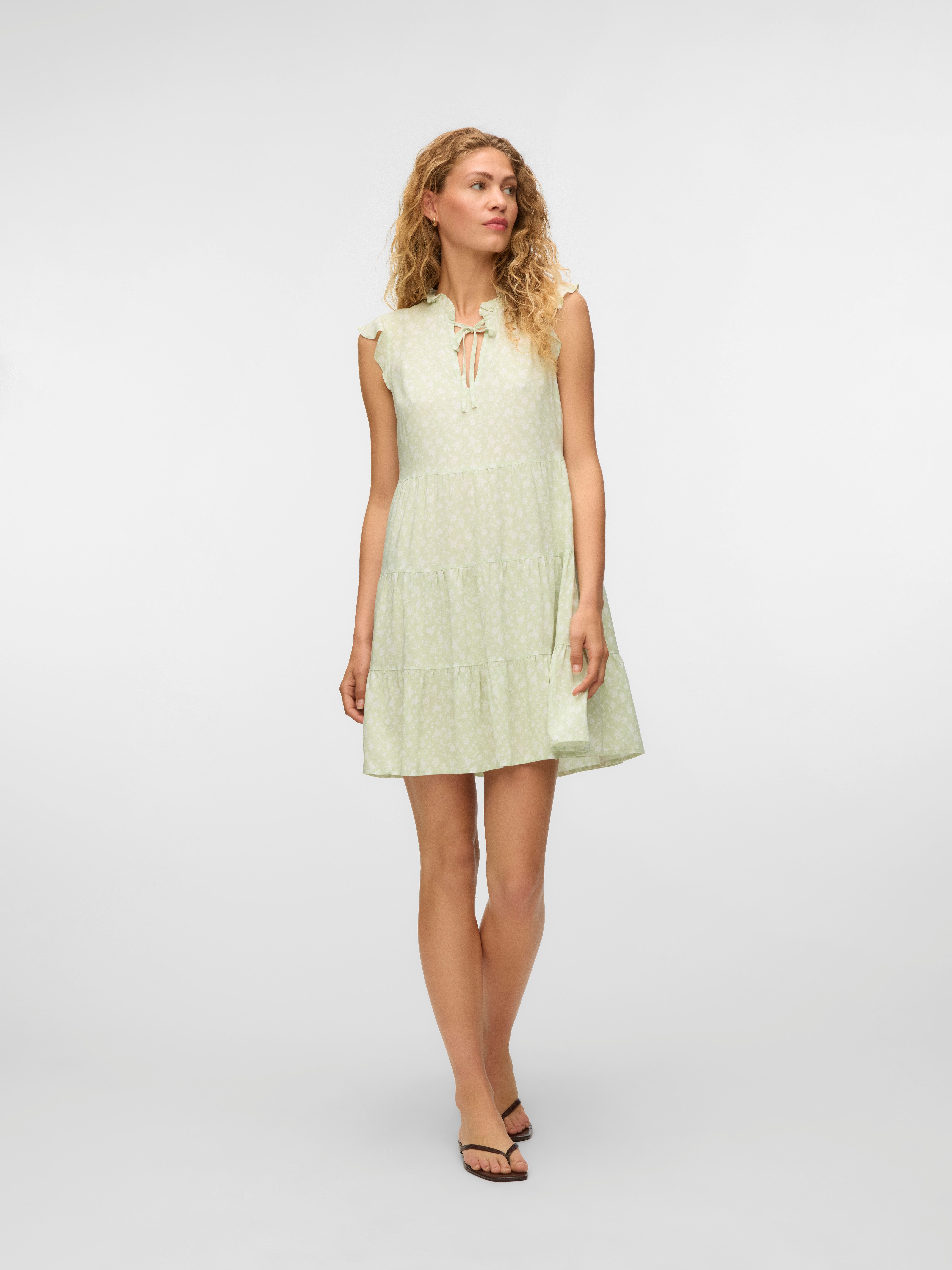 Vero Moda Minikleid VMALBA SS SHORT TIE DRESS WVN NOOS Viskose – Bild 4 von 5