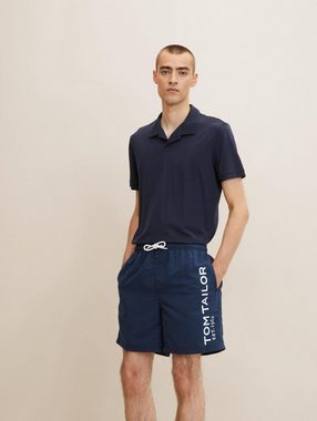 TOM TAILOR Badehose Badehose mit großem Schrift-Print seitlich