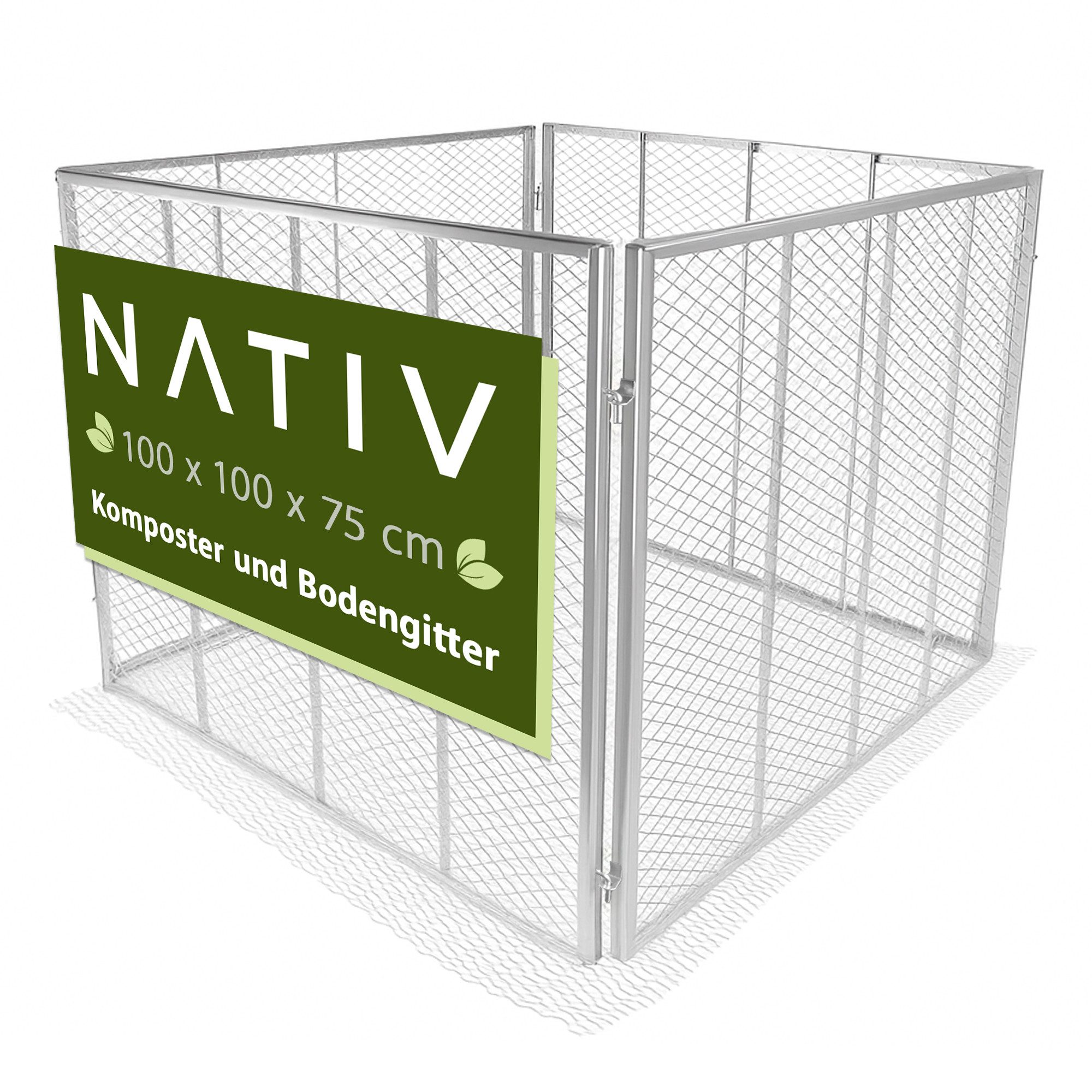 NATIV Komposter Komposter, Metallkomposter, Drahtkomposter, BxTxH: 100x100x75 cm, 750 l, Stecksystem, In zwei verschiedenen Größen erhältlich