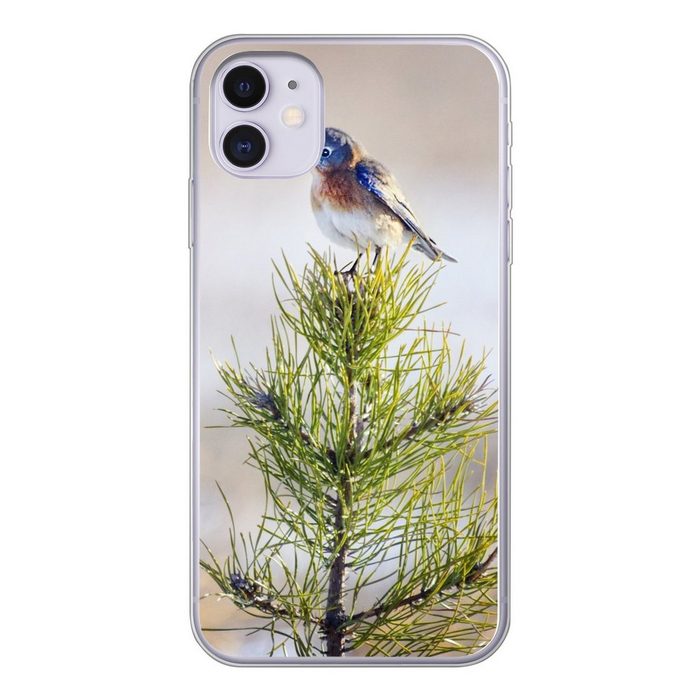 MuchoWow Handyhülle Vogel auf einem Ast eines Baumes Handyhülle Apple iPhone 11 Smartphone-Bumper Print Handy