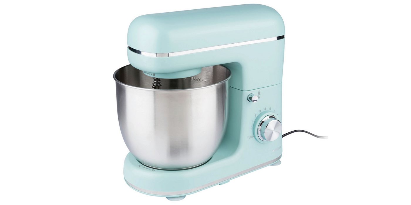 SilverCrest Küchenmaschine, 600 W, 5 l Schüssel, für Kuchen, zum Rühren, Aufschlagen und Kneten