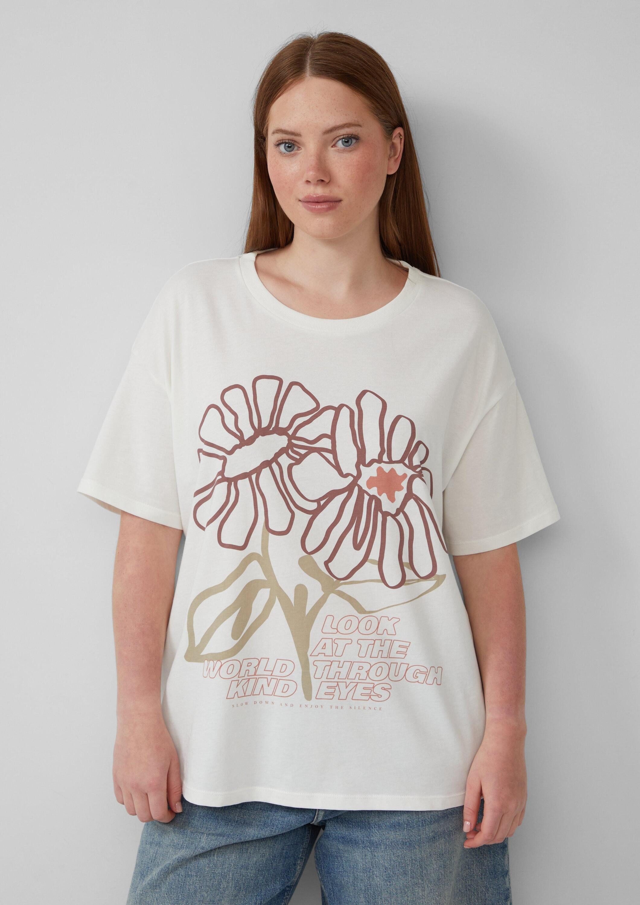 QS Kurzarmshirt T-Shirt T-Shirt mit Frontprint günstig online kaufen