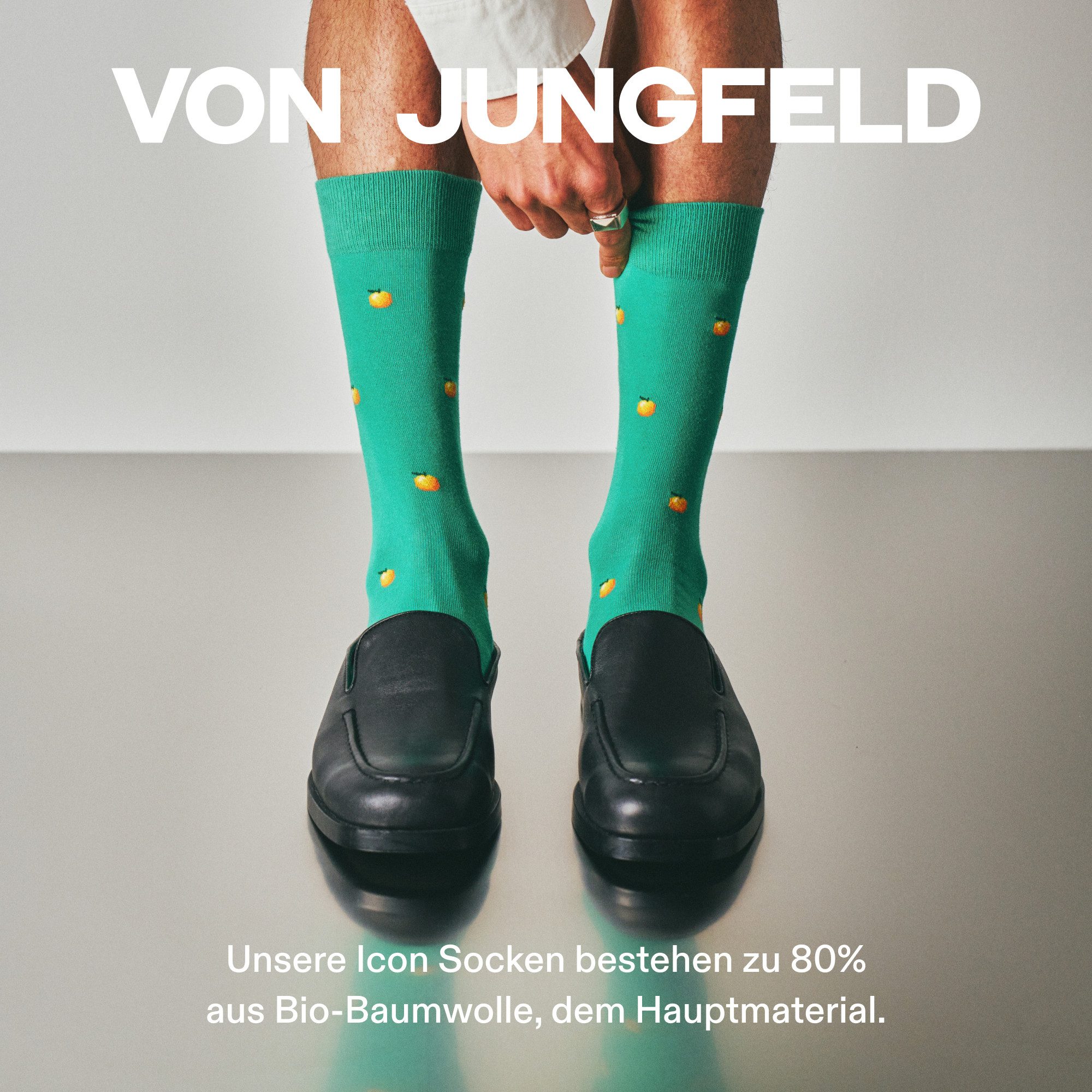 von Jungfeld Socken FRUITY ICONS Bio-Baumwolle 36-46 Unisex 1 Paar (1-Paar, 1 Paar) Bunte, Gemusterte Socken aus Bio-Baumwolle für Damen & Herren