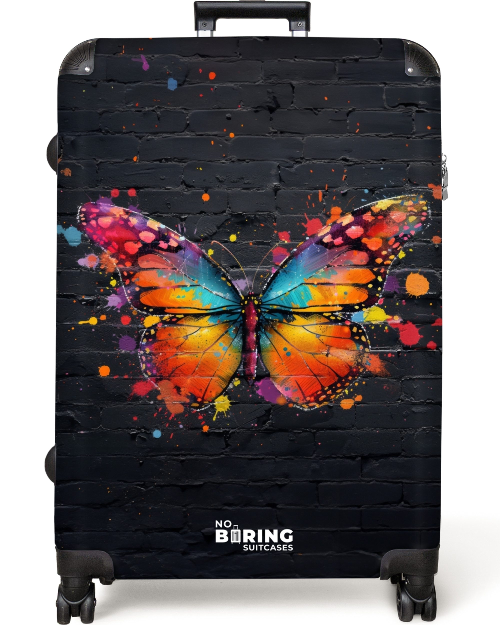 NoBoringSuitcases.com© Hartschalen-Trolley Graffiti-Schmetterling mit leuch günstig online kaufen