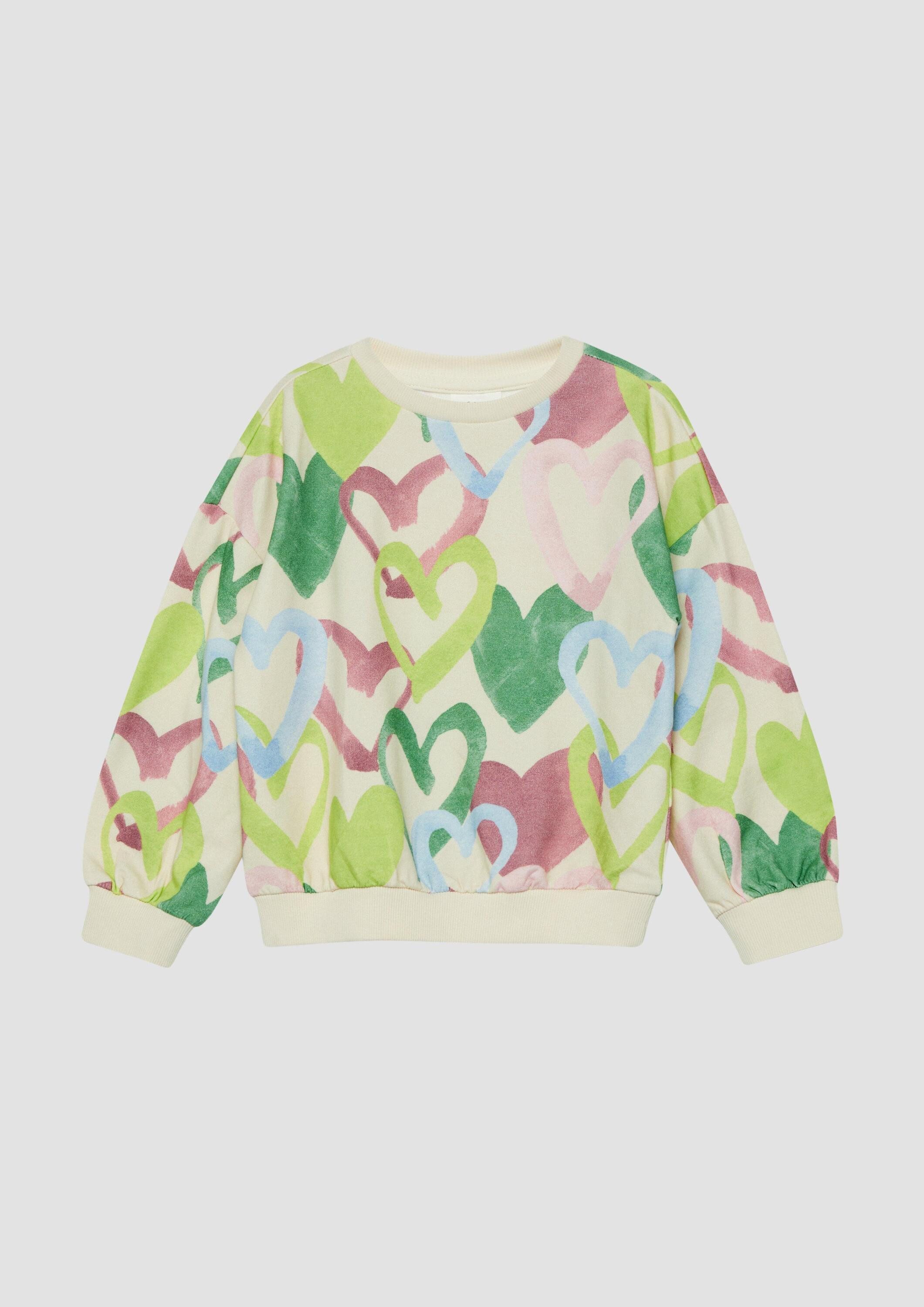 s.Oliver Sweatshirt Sweatshirt Sweatshirt mit All-over-Print