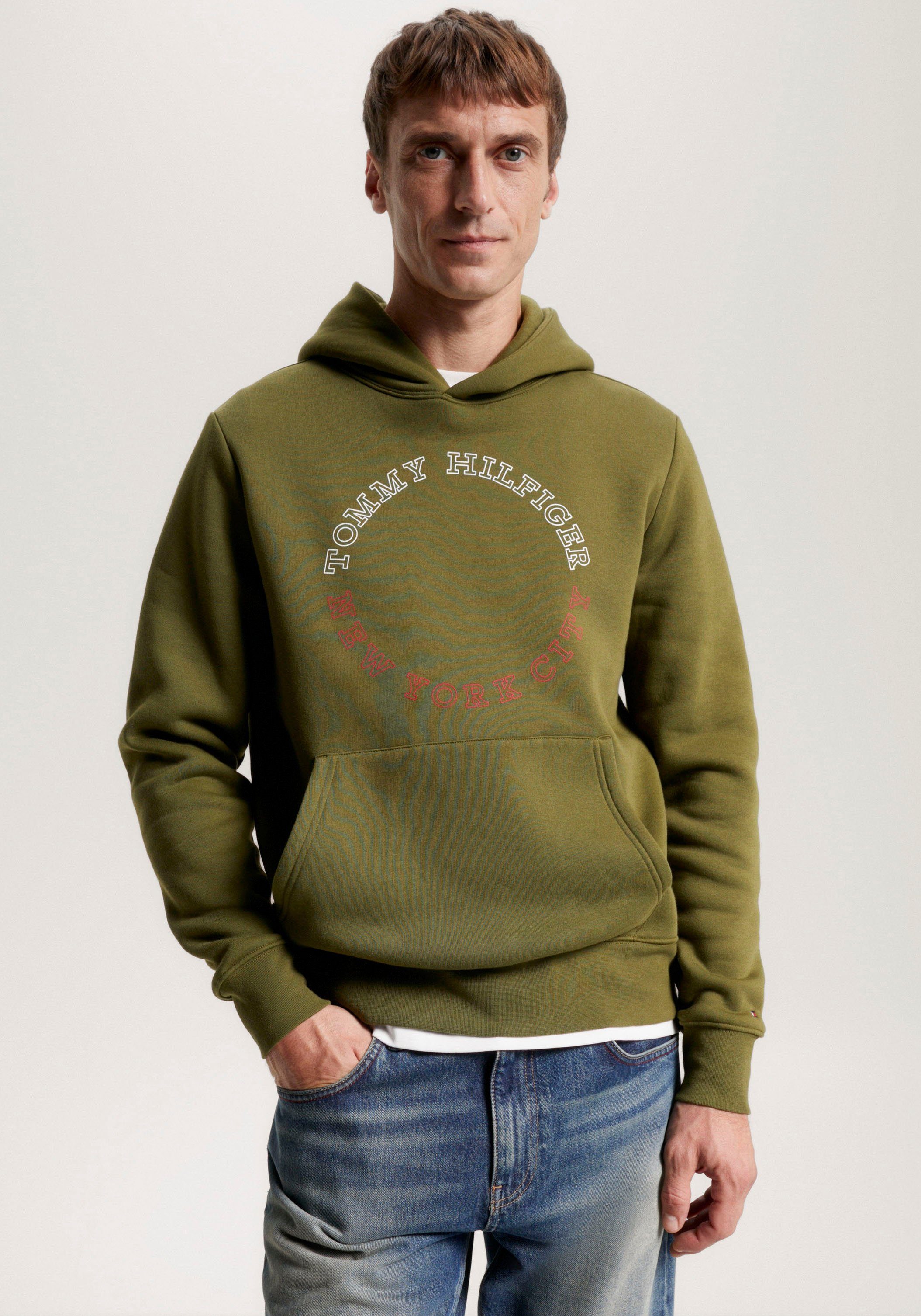 Tommy Hilfiger Kapuzensweatshirt MONOTYPE ROUNDALL HOODY Putting Green