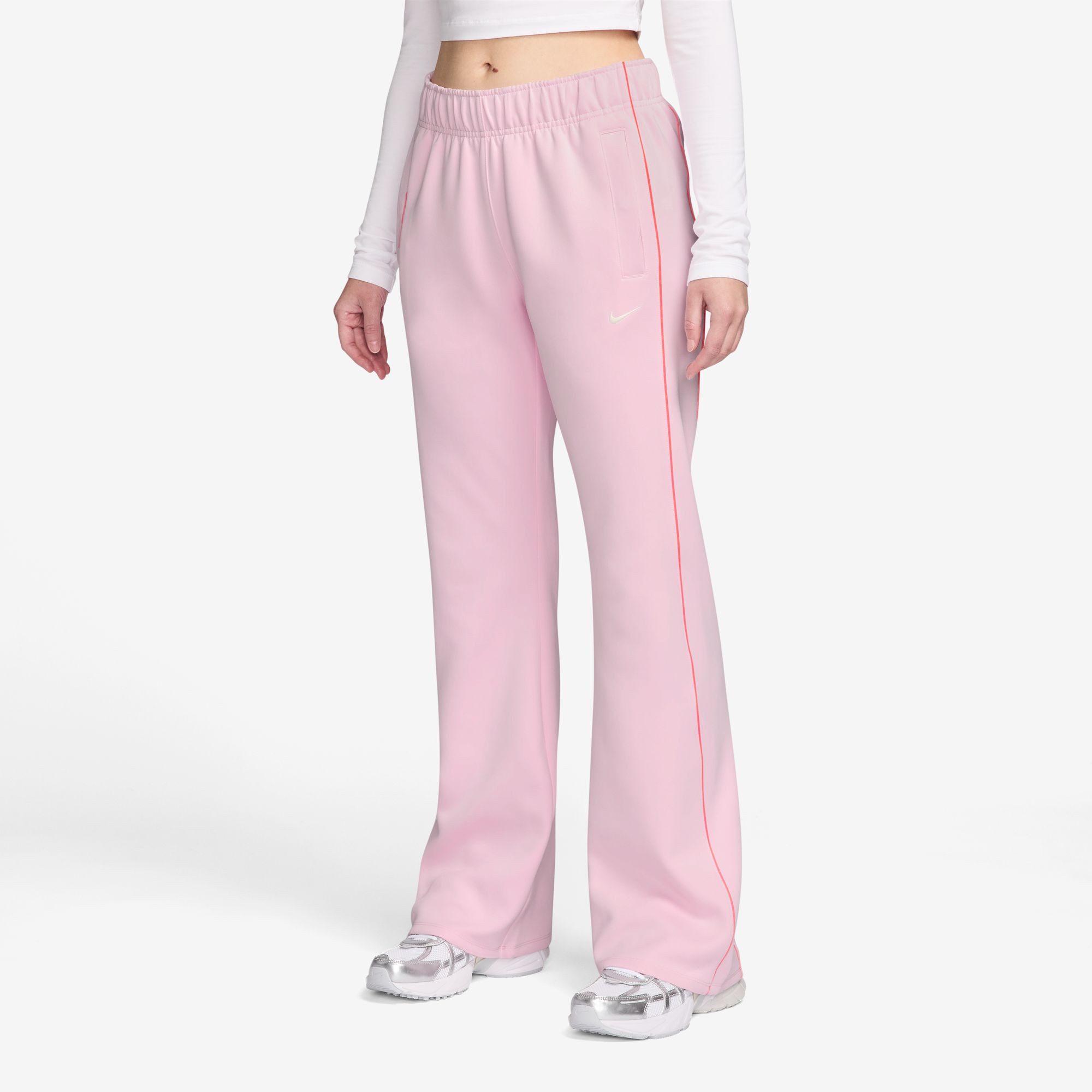 Nike Sportswear Sporthose W NSW NK WR MR POLY KNIT PNT aus Polyester und Elasthan, erhältlich in den Größen XS bis XXL