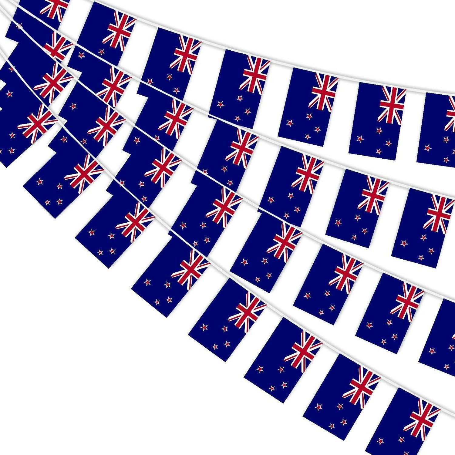 LuxusKollektion Flagge Wimpelkette Neuseeland 30 Flaggen 14x21cm