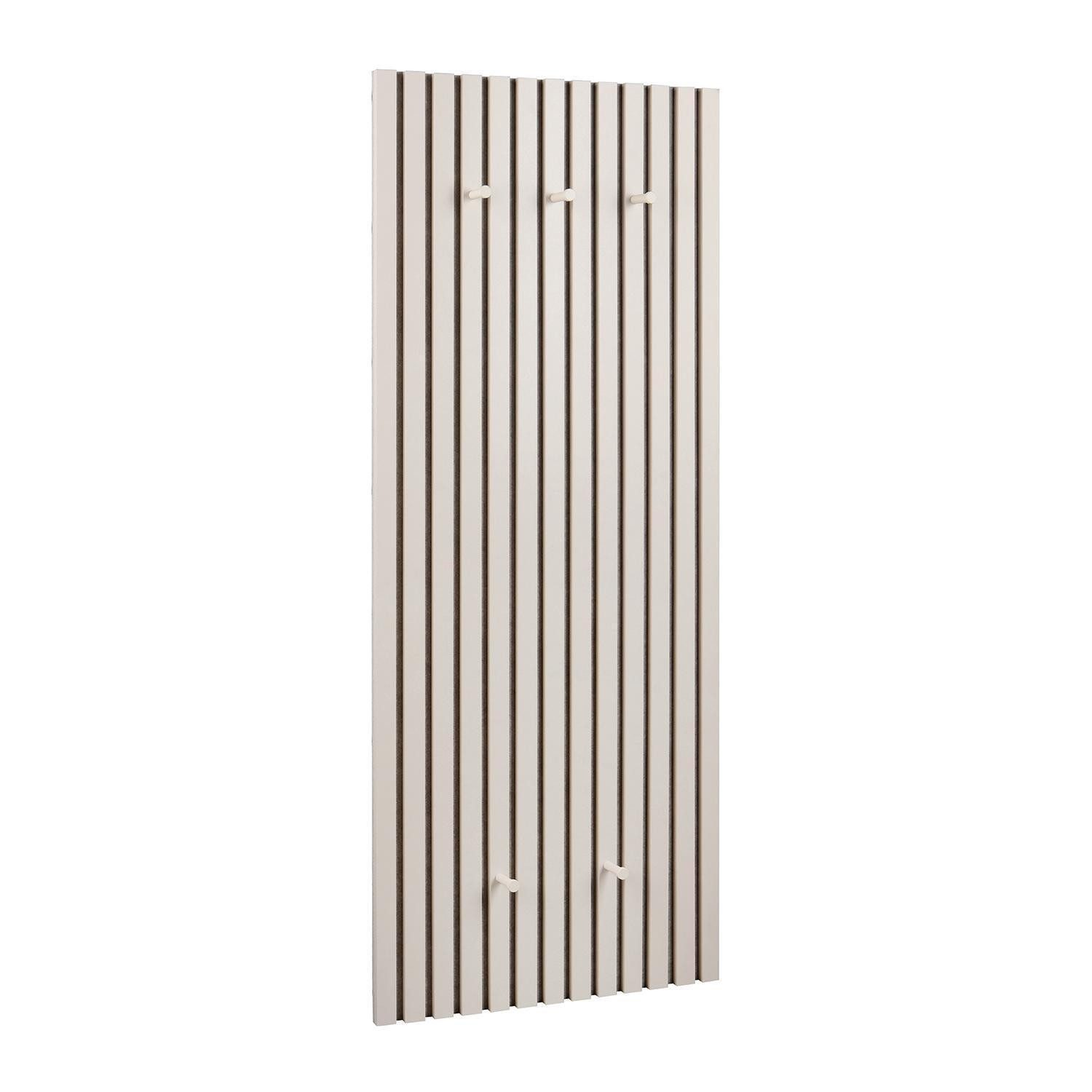 MIRRORS AND MORE Garderobenpaneel GRACE, Sandgrau, Schwarz, MDF, 5 Haken, B 50 x H 125 x T 7,5 cm