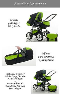 babies-on-wheels Kombi-Kinderwagen Flash 2 in 1 inkl. Sportsitz und umfangreichem Zubehör in 18 Farben