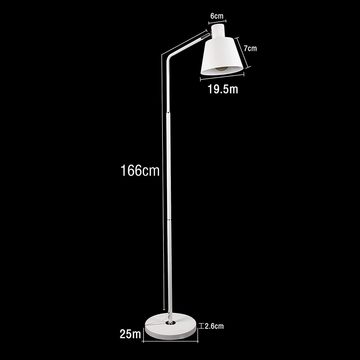 ZMH LED Stehlampe Retro Stehleuchte 166cm schwarz standleuchte mit E27 Fassung, ohne Leuchtmittel, 166cm