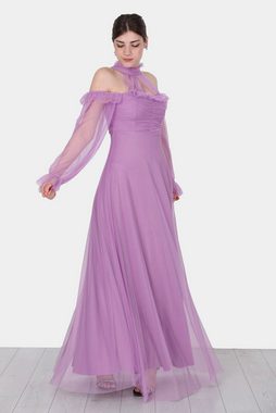 Modabout Abendkleid Langes Maxikleid Sommerkleid Schulterfrei für Damen - NELB0063D3381LİL (1-tlg)