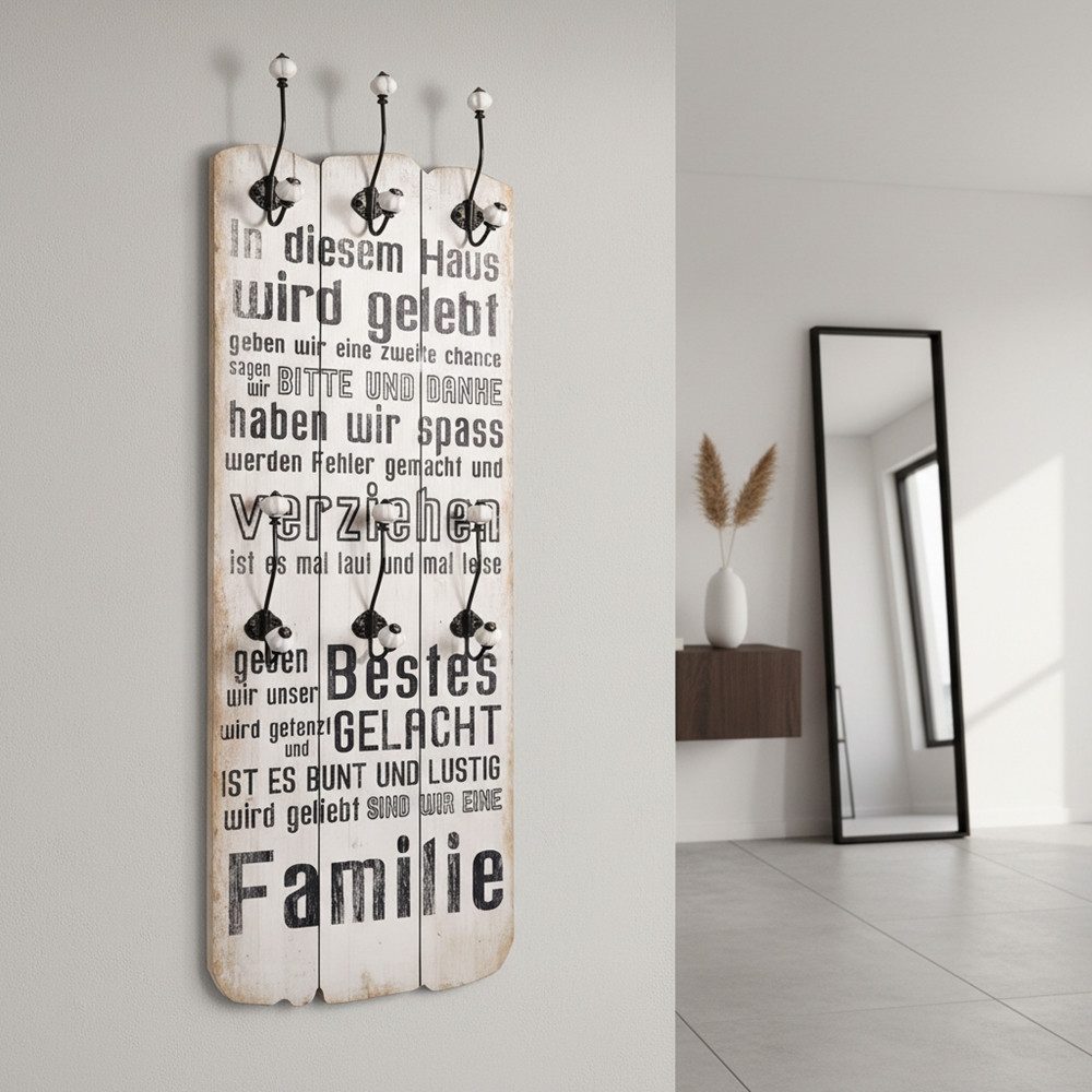 Mucola Garderobe Wandgarderobe Garderobenpaneel Garderobe Wandpaneel Haken Braun (Stück, 1 St., Stück), Unkomplizierte Befestigung an der Wand