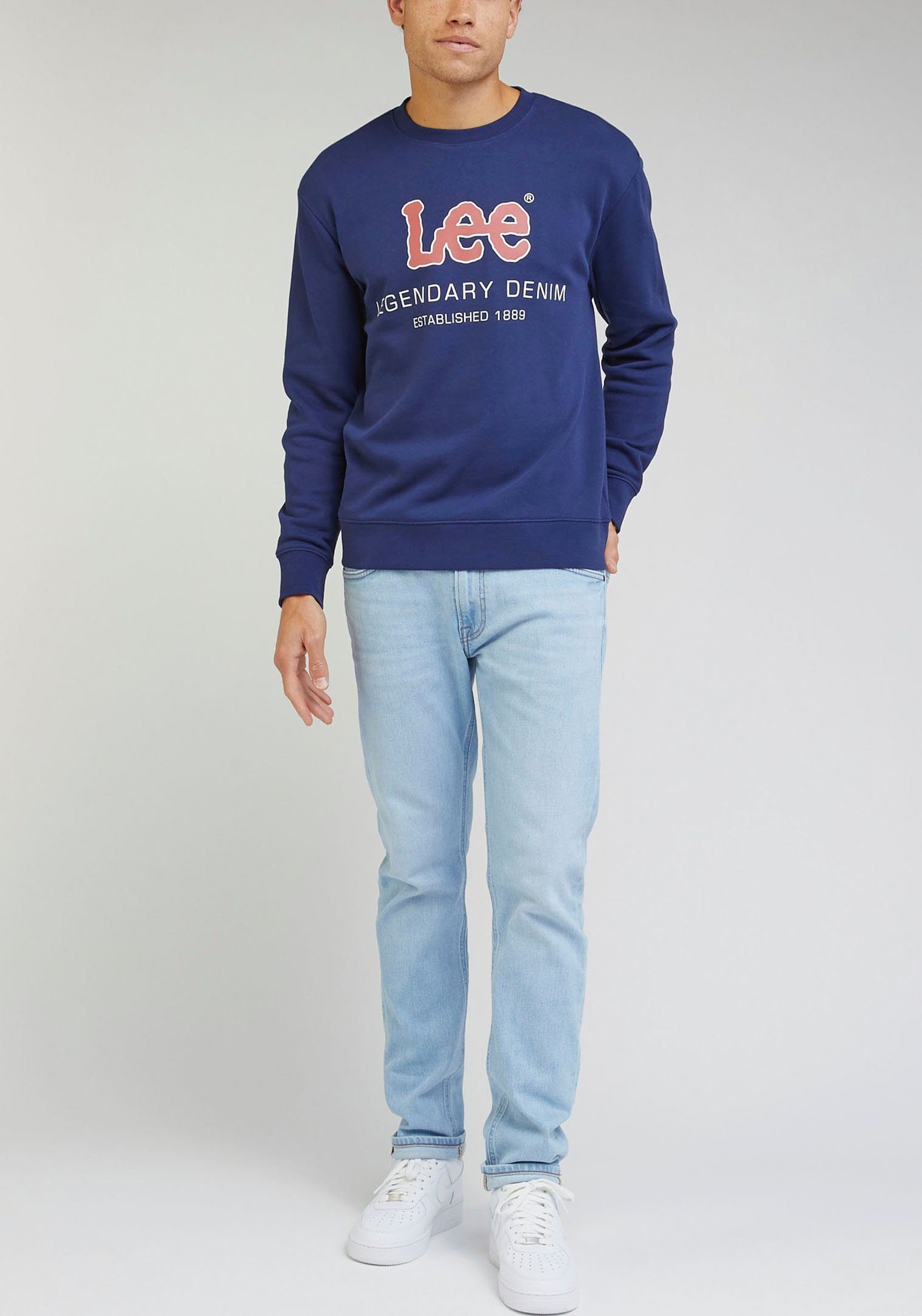 LEGENDARY Lee® Sweatshirt medieval CREW blue DENIM