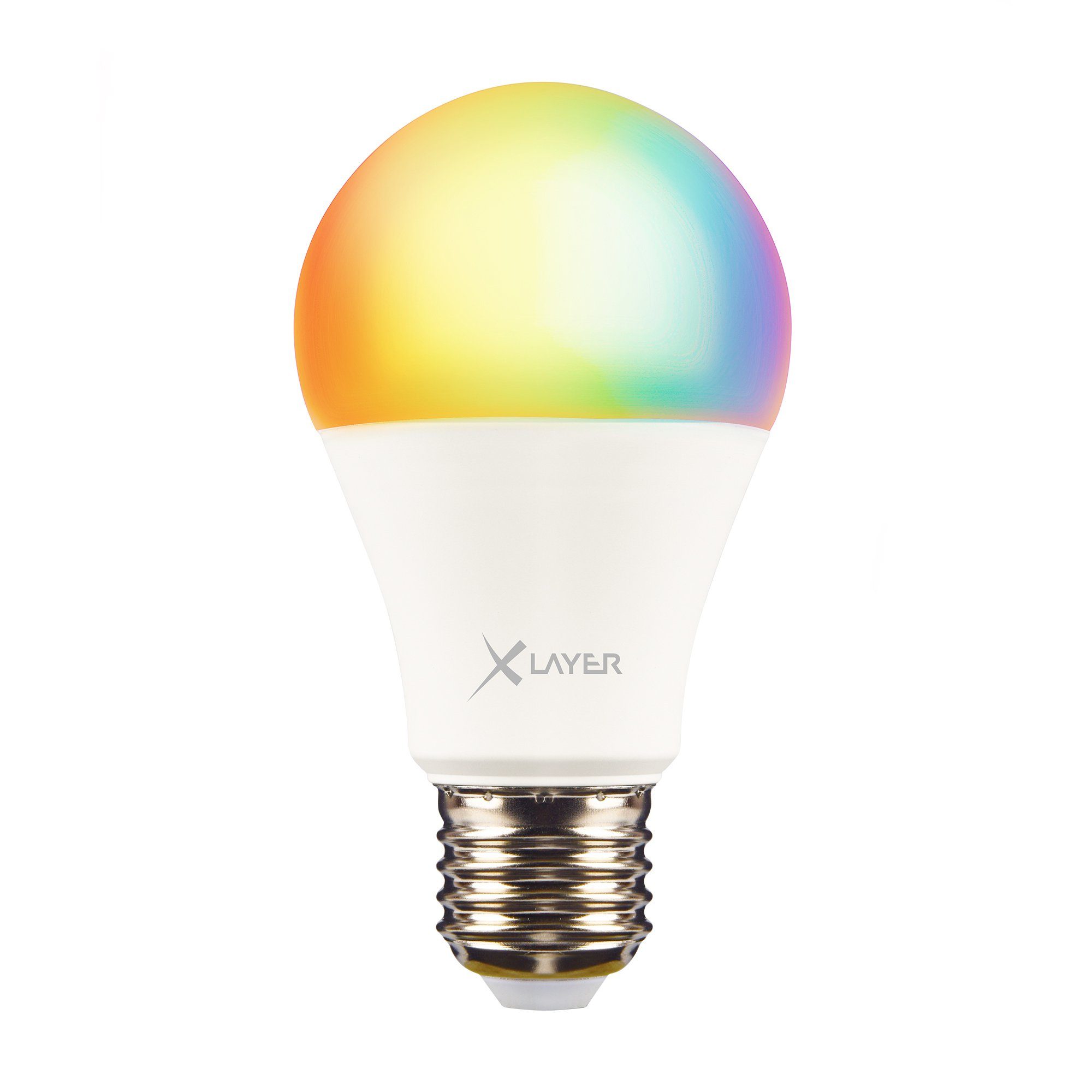 XLAYER Smarte LED-Leuchte WLAN und Echo LED E27 Mehrfarbig 9W Warm- Kaltweiß Dimmbar Smart Lampe