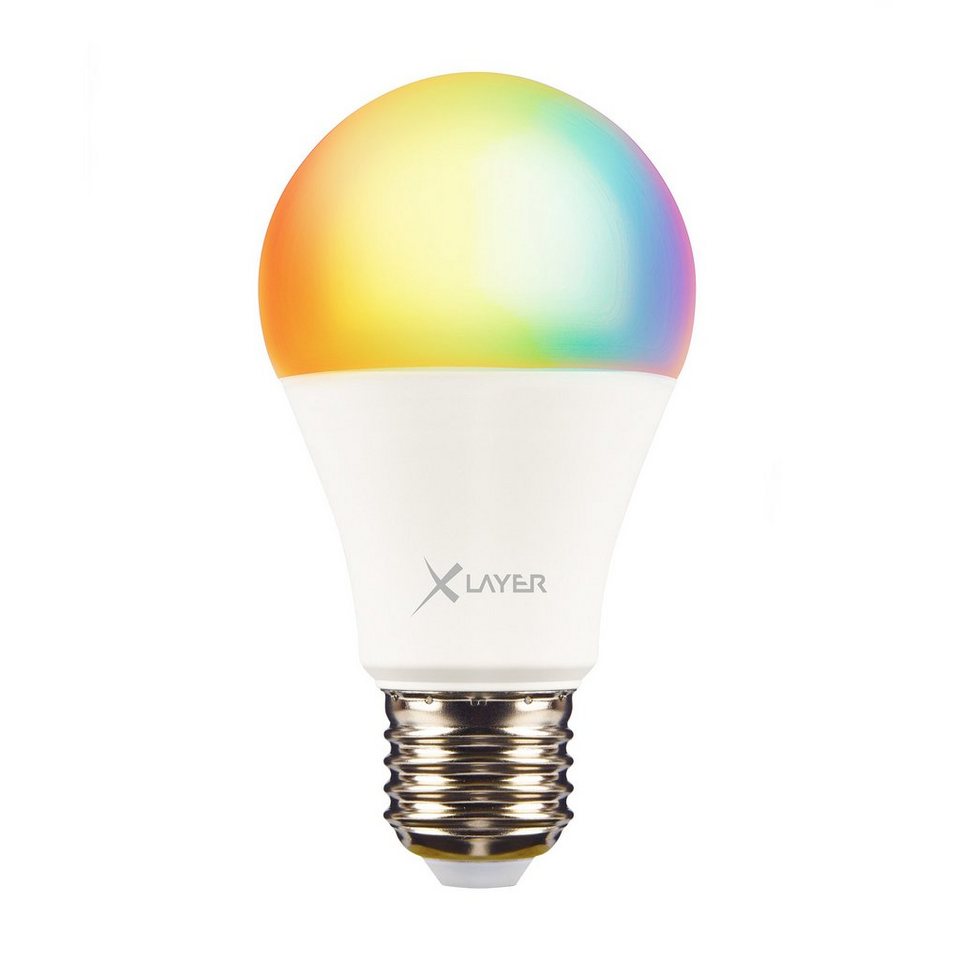 Dimmbar 9W Mehrfarbig Smart WLAN LED-Leuchte und Smarte Lampe E27 Warm- XLAYER LED Kaltweiß Echo