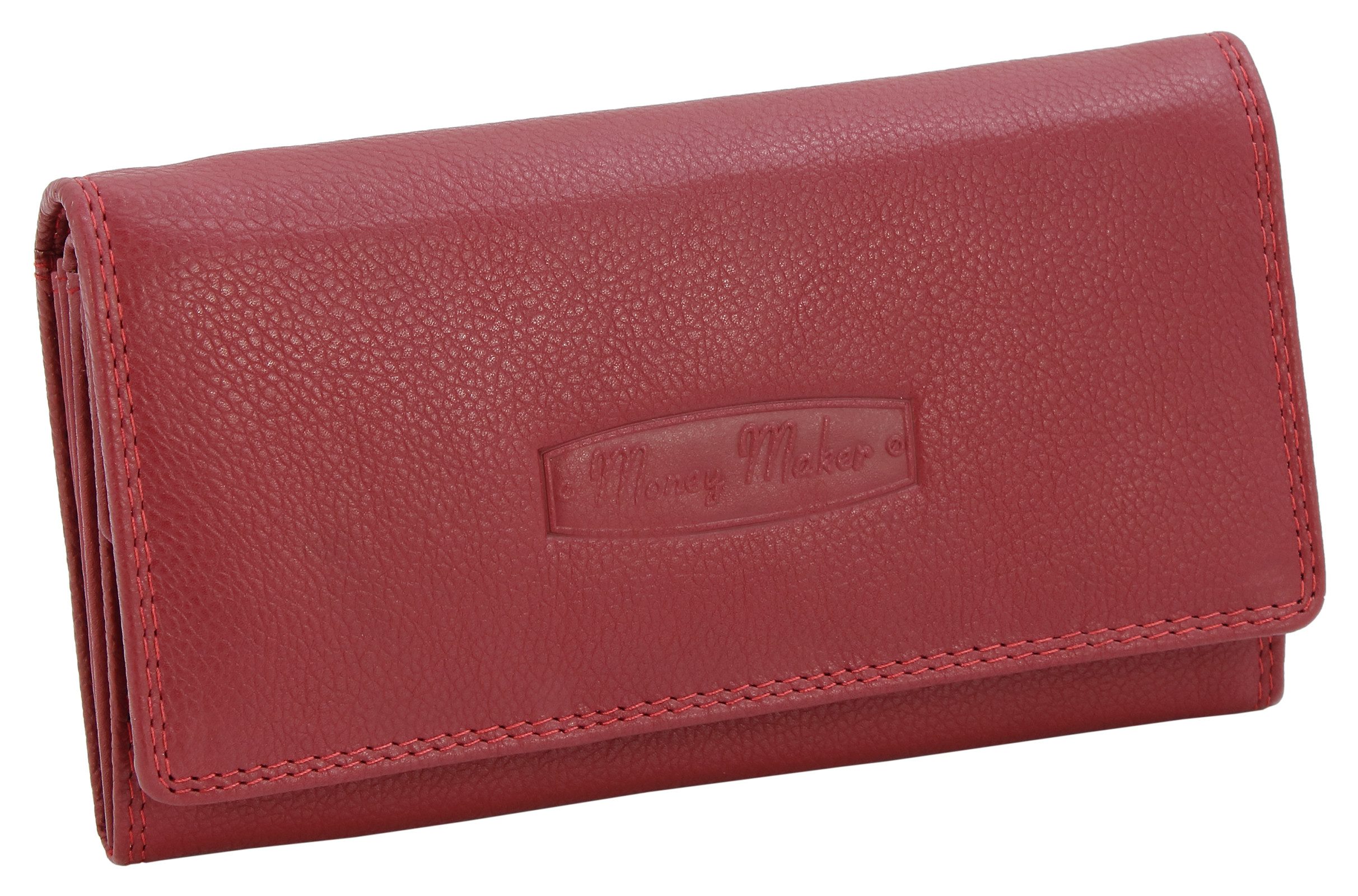 Money Maker Geldbörse aus Leder - Damen Portmonee mit RFID-Schutz - viele Fächer, groß