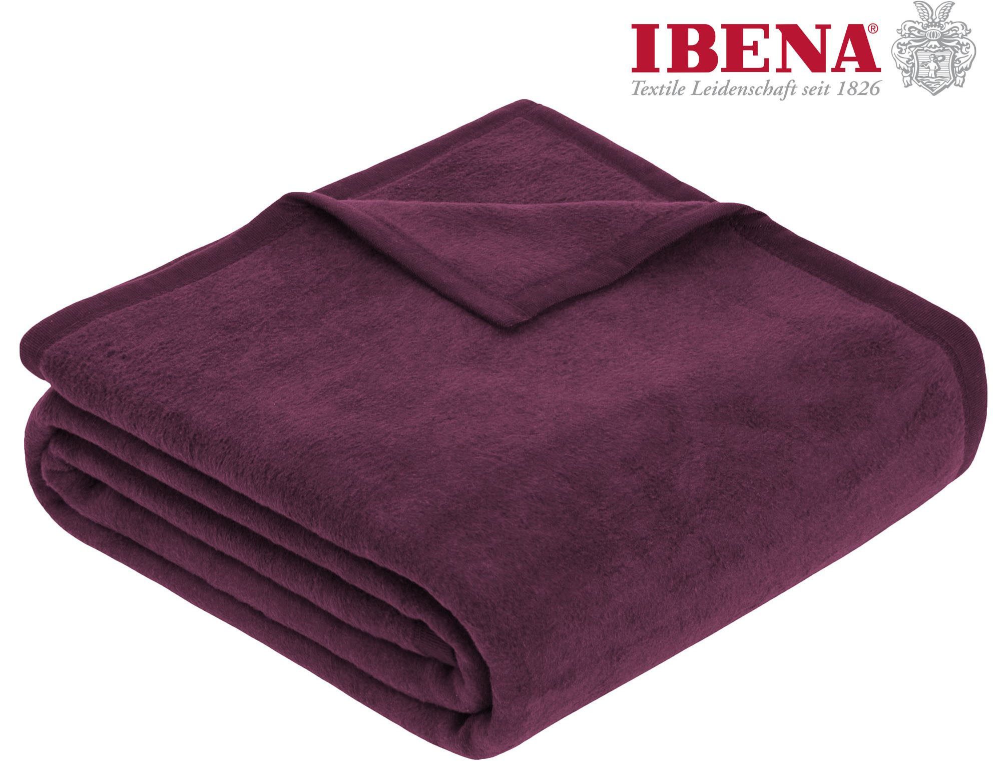 Wohndecke Luxus, IBENA, verschiedene Größen, unifarbenes Design, Kuscheldecke