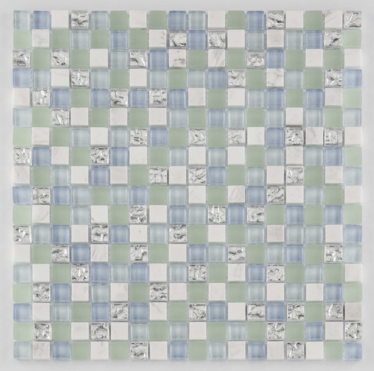 KNG Mosaikfliesen Mosaikfliese Rustica Mini 30 x 30 cm hellblau, Glas, Blau