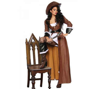 Piraten-Kostüm Piratenkostüm: Lederimitat-Mantel Kleid Hut Stulpen Gürtel Säbel