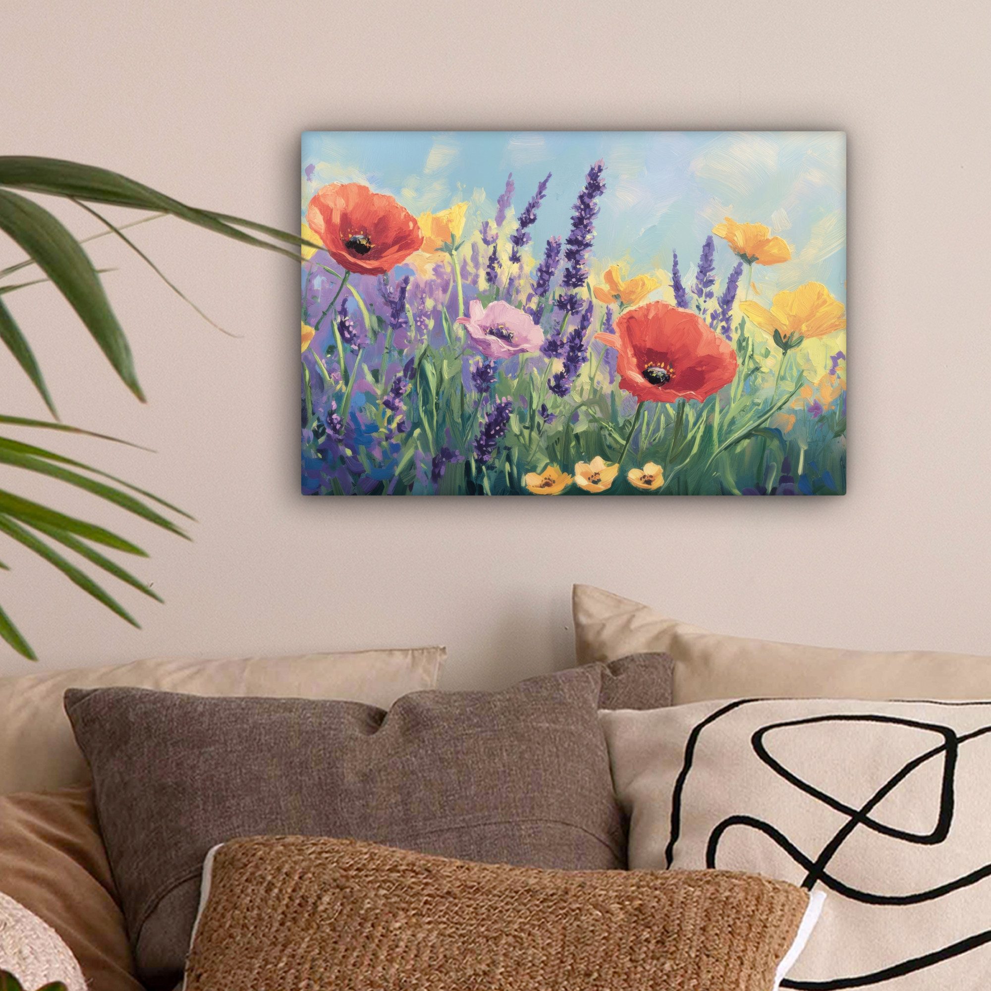 OneMillionCanvasses® Leinwandbild Wiese - Blumen - günstig online kaufen