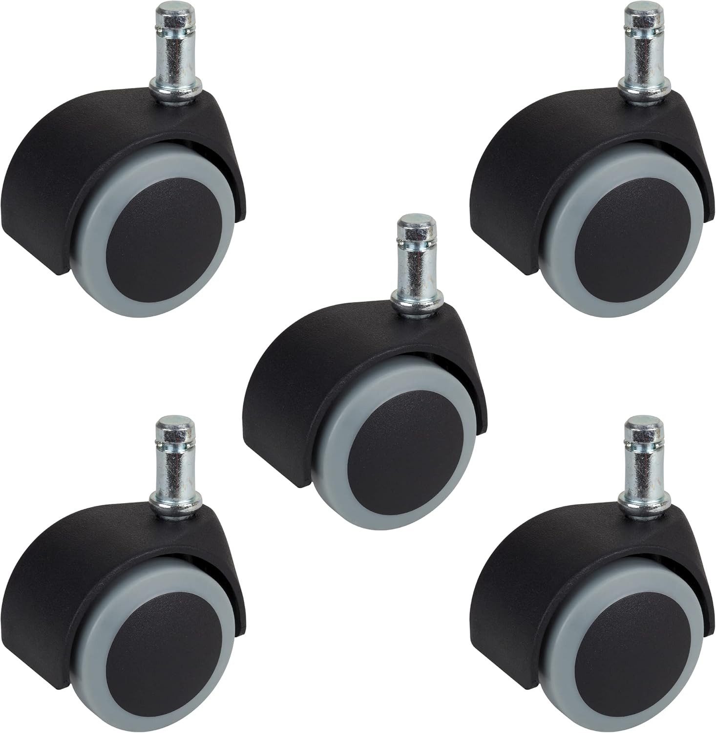 Dörner + Helmer Schwerlastrolle Parkett-Doppelrolle 50mm, spurfrei,Bund- stift 11mm,Polybeutel 5 St.,T, Möbelrollen spurenfrei für Parkett & Laminat, leise, robuste Doppelrol