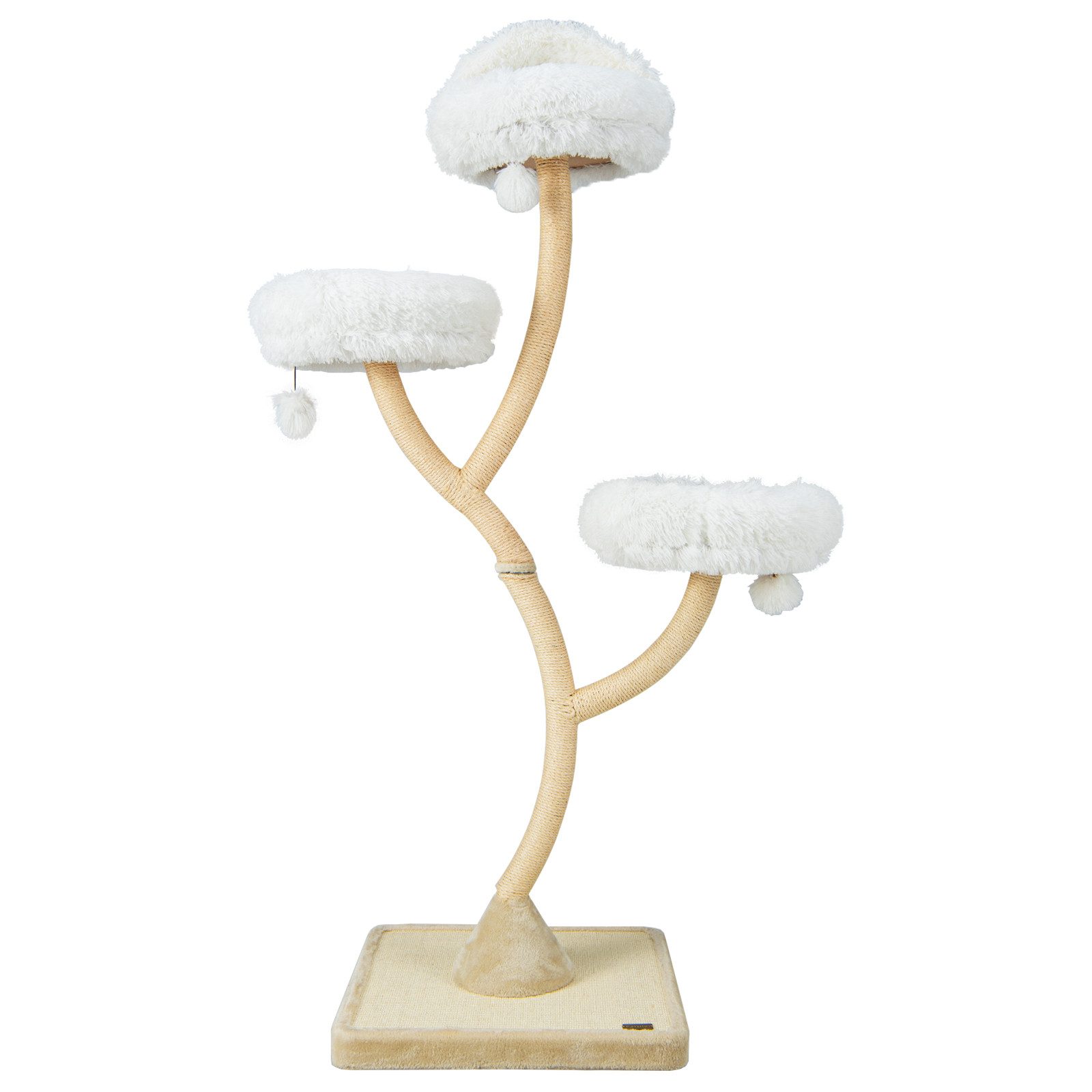 COSTWAY Kratzbaum Katzenbaum, mit 3 Plüschbälle, Metallgestell