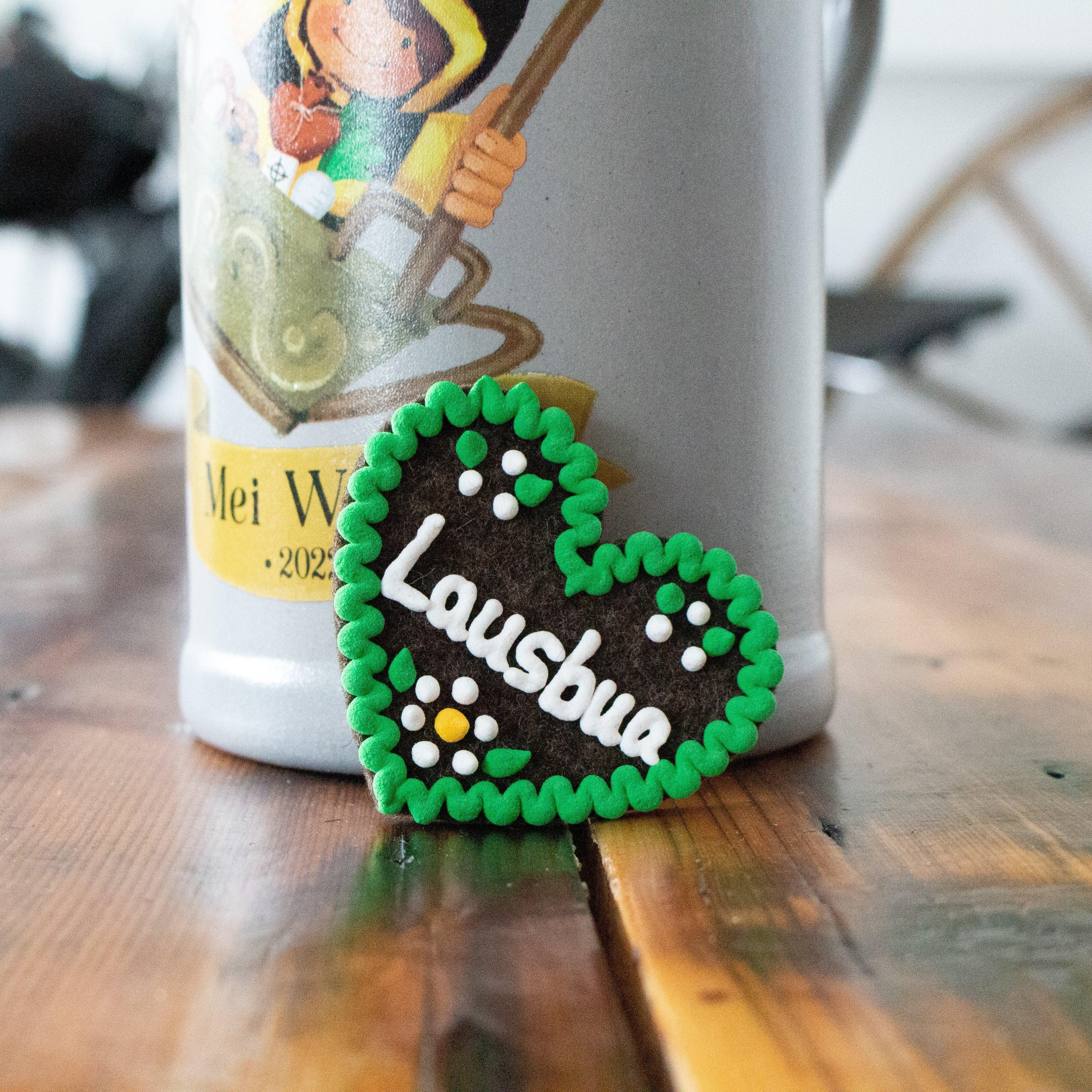 Bavariashop Brosche Filzherz-Anstecker "Lausbua" günstig online kaufen
