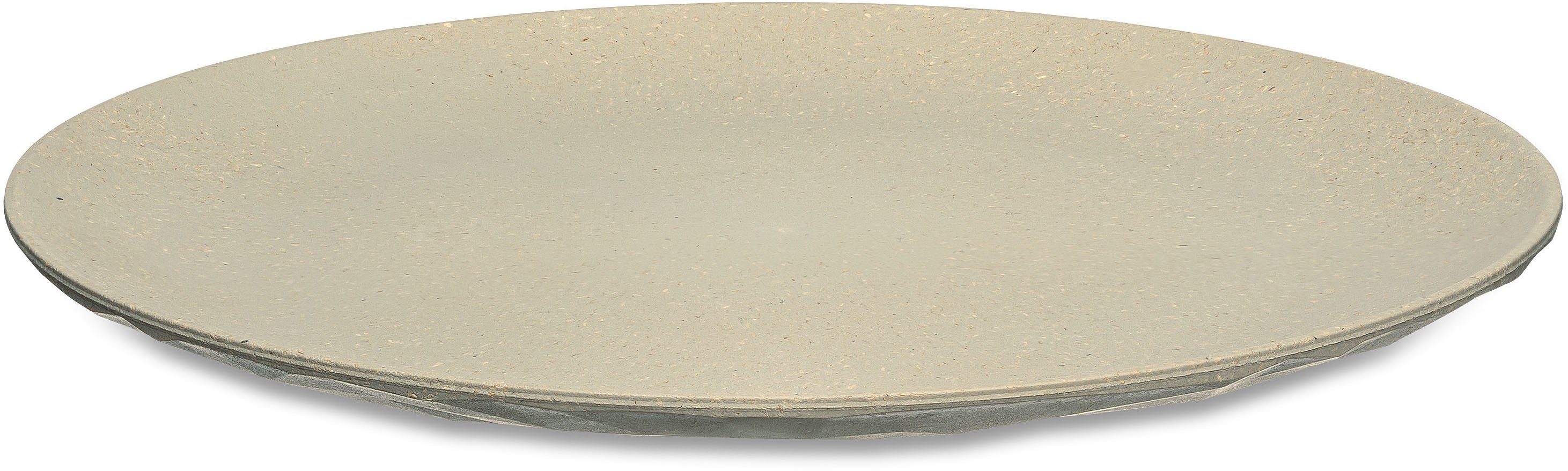 KOZIOL Speiseteller CLUB PLATE, (4 St), biozirkuläremKunststoff+FSCHolz,spülmaschinengeeignet,melaminfrei,26cm sand