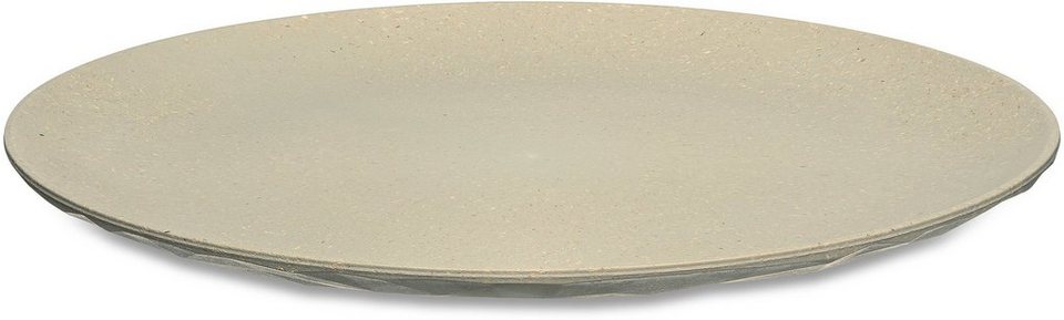 KOZIOL Speiseteller CLUB PLATE, (4 St), biozirkuläremKunststoff+FSCHolz, spülmaschinengeeignet,melaminfrei,26cm, Artikelmaße: H1,8 x B26,0 x L26,0 cm