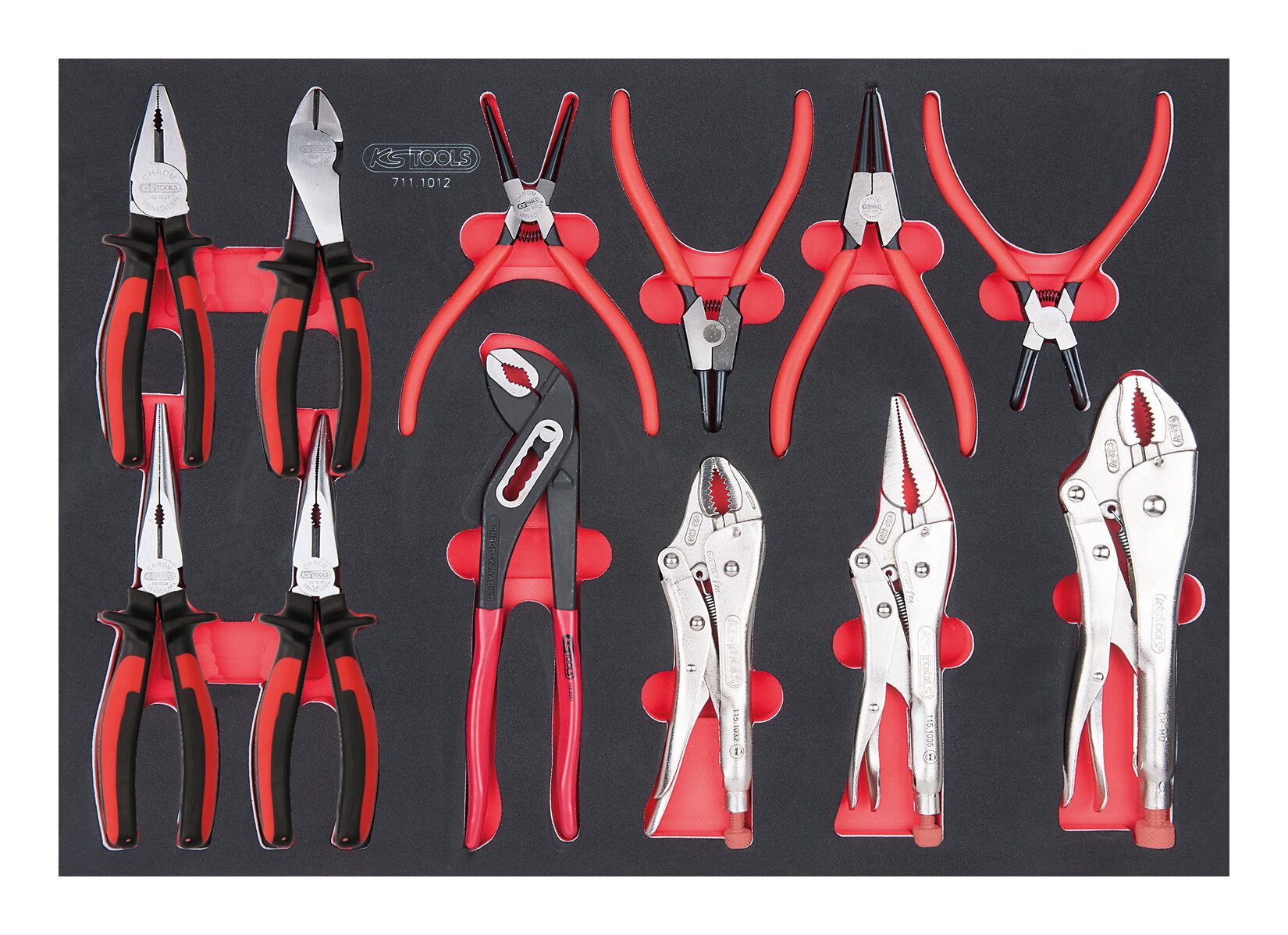 KS Tools Werkzeugwagen, (12-tlg), SCS Zangen-Satz, 12-teilig in 1/1 Systemeinlage