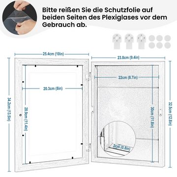 EUGAD Bilderrahmen, (1 St), 3D Bilderrahmen zum Befüllen, A4 Objektrahmen