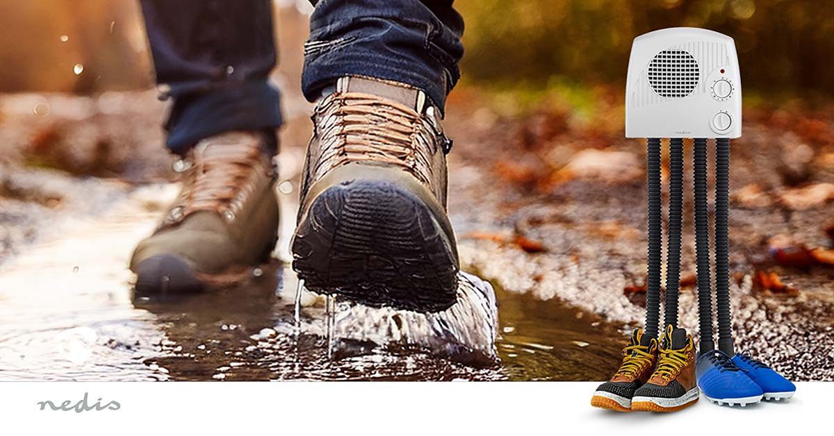 Nedis Schuhtrockner HTSH40WT, Warmluftstrom, einziehbare Rohre, für zwei Paar Schuhe gleichzeitig