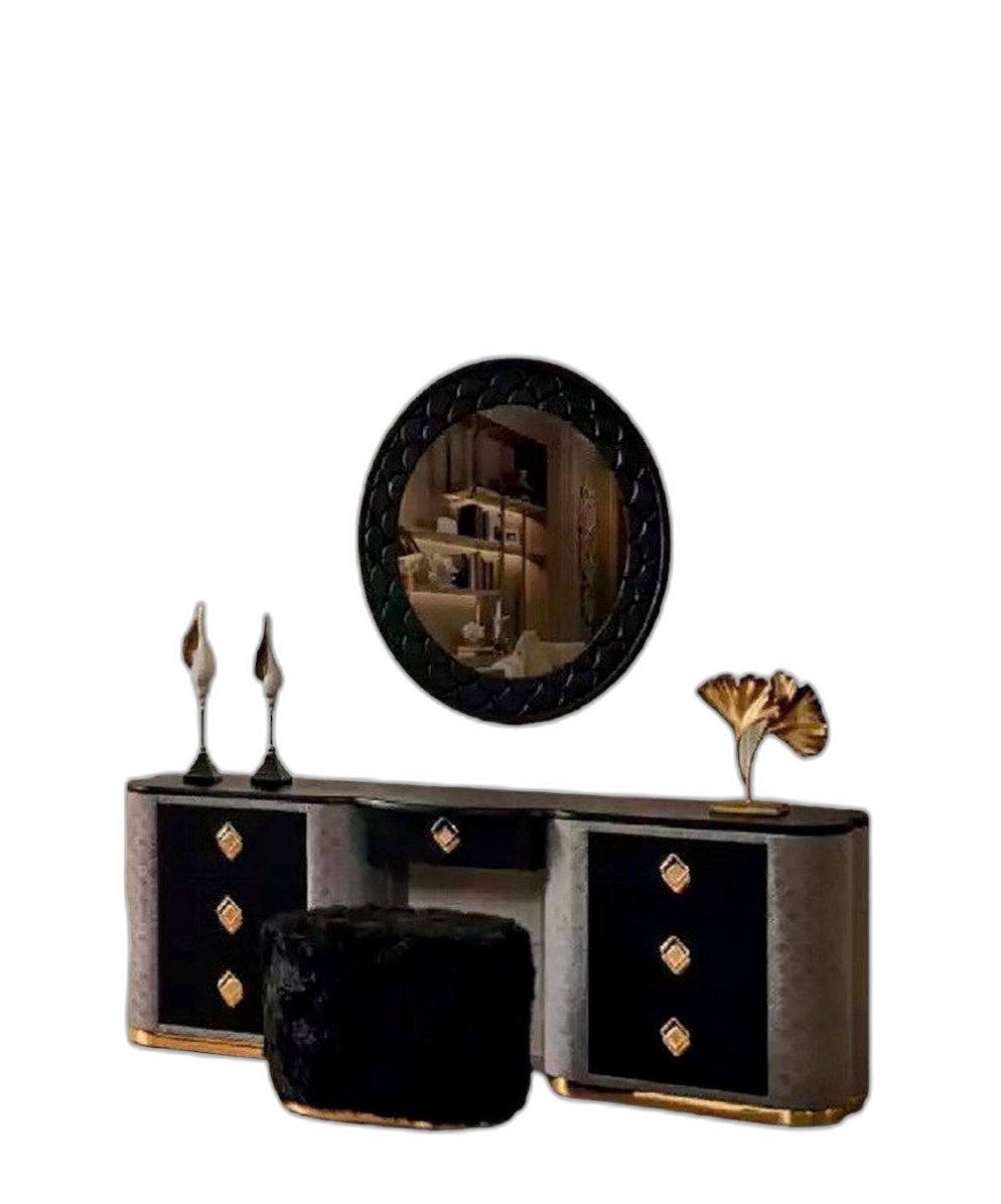 Schminktisch Kosmetik Tisch Set Konsole Spiegel Schlafraum Möbel Design Hocker Set