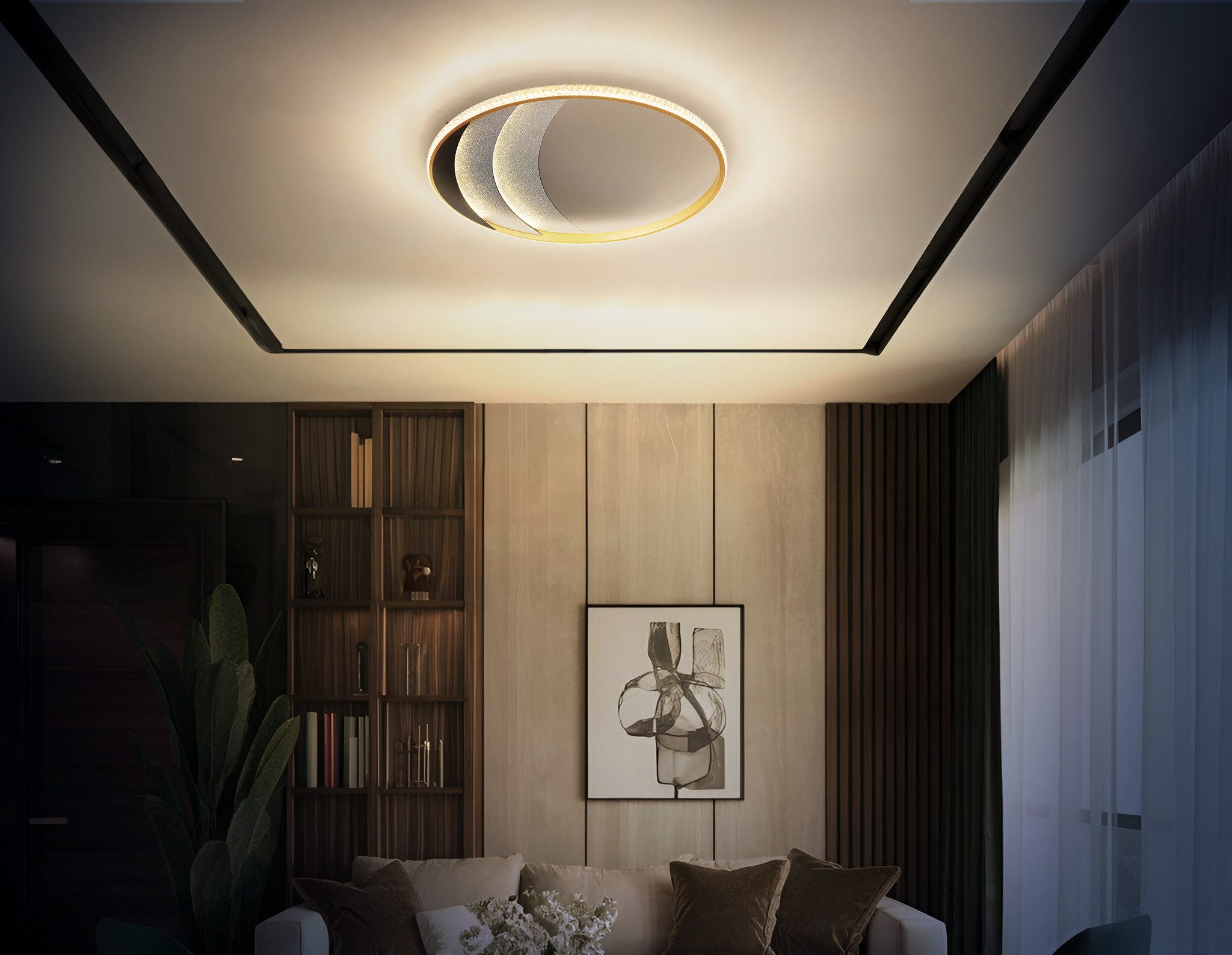 GLOBO LIGHTING Deckenleuchte CONSTANCE, LED fest integriert, LED Deckenleuchte für Wohn- & Schlafzimmer gold