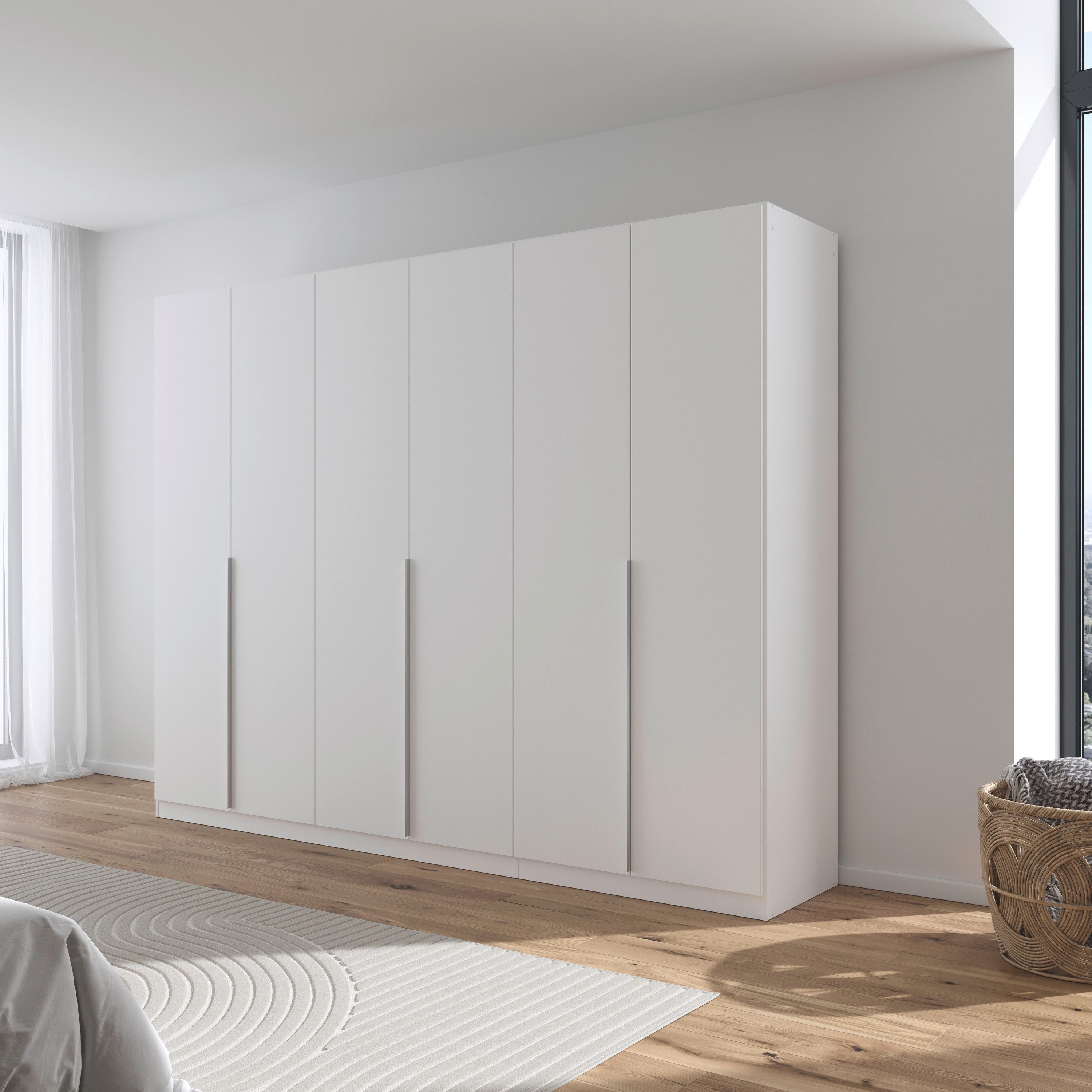 OTTO home Drehtürenschrank Kleiderschrank Schrank Garderobe AGORDO Schlafzimmer (in zwei Griff-Farben, Breiten 91-405 cm, Dekor- oder Hochglanzfront) durchdachte Innenausstattung, in 8 Breiten und 2 Höhen MADE IN GERMANY