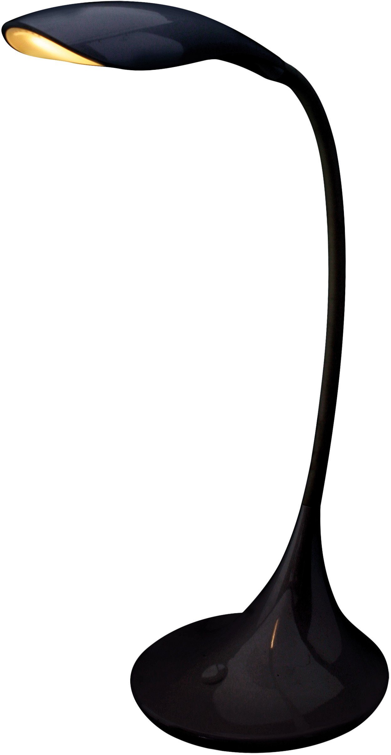 näve LED Tischleuchte Alf, Dimmfunktion, mehrere Helligkeitsstufen, LED fest integriert, Warmweiß, Dimmbar, incl. Trafo, Toufunktion, schwarz, Höhe flexibel bis 37,5cm