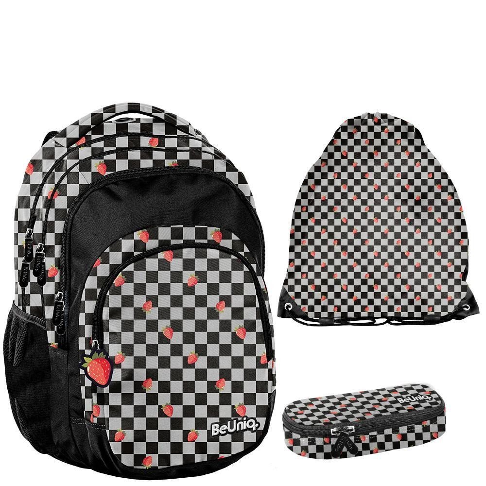 PASO Schulrucksack (Schulset, 3-tlg), Gitter Schulset 3-teilig