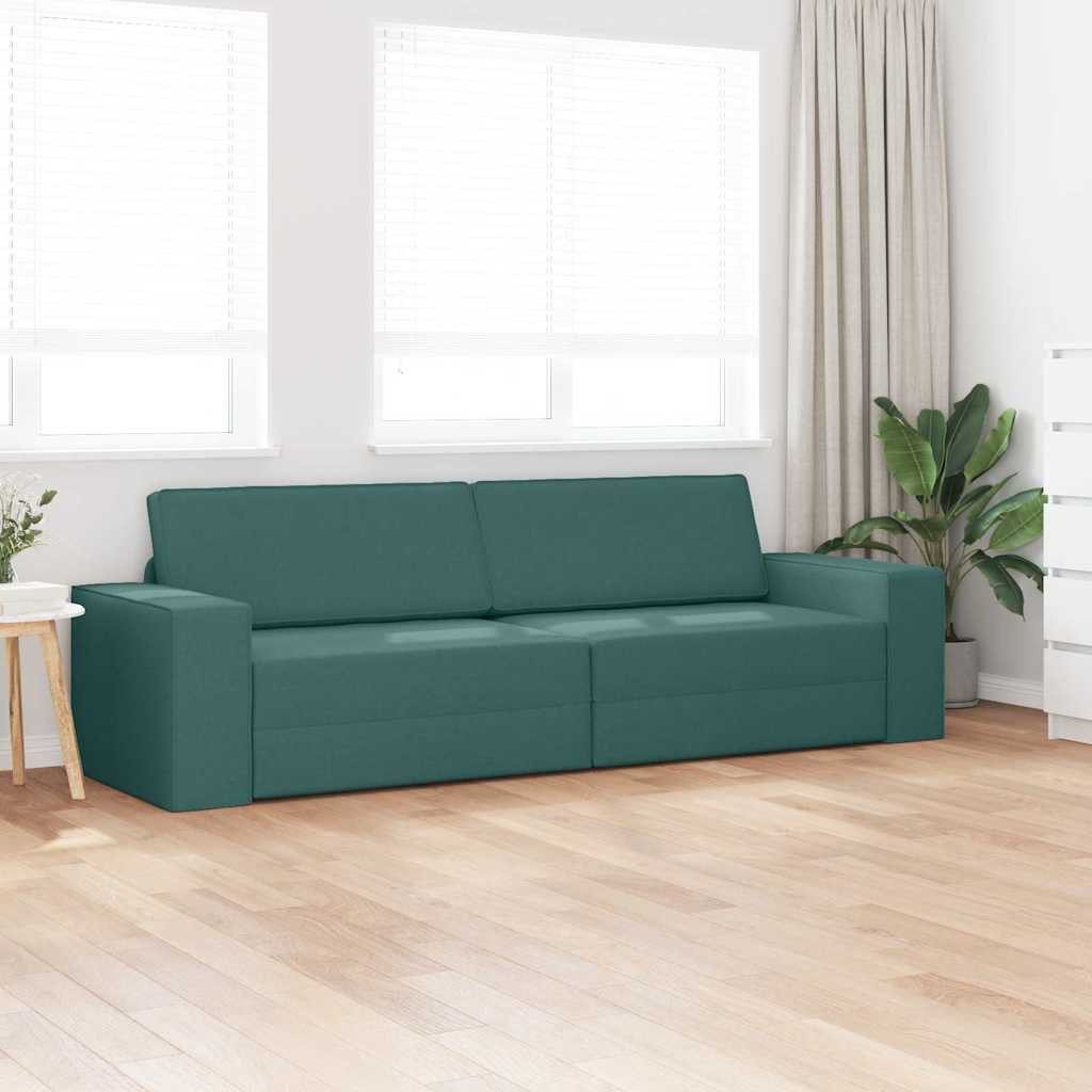 vidaXL Sofa Boden-Sofa-Bett Dunkelgrün 245 x günstig online kaufen