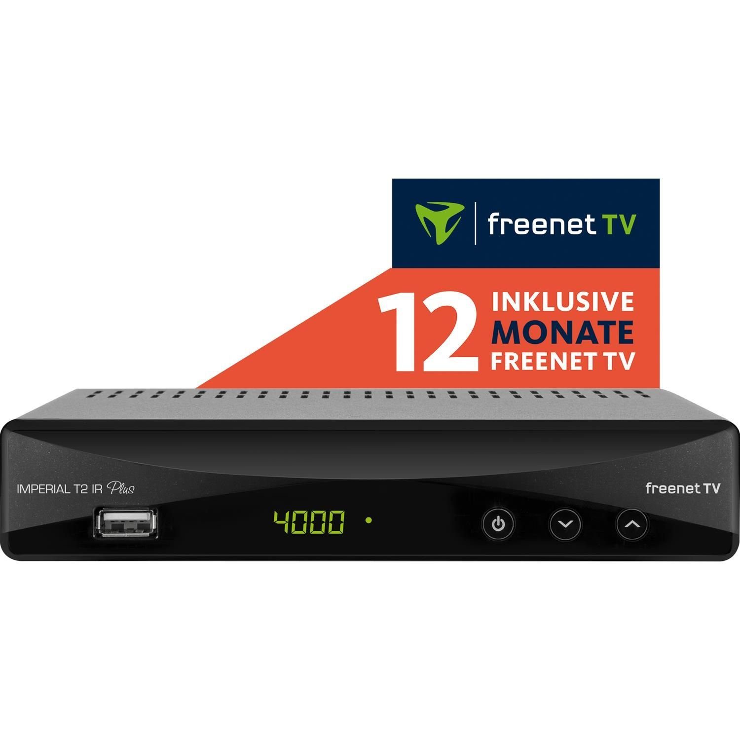 Netzwerkbuchse, Monate DVB-T2 T2 HD inkl. IMPERIAL Formate) Mediaplayer TV¹ für 12 freenet HD (RJ45 DVB-T2 Receiver IR TELESTAR Receiver diverse Plus by