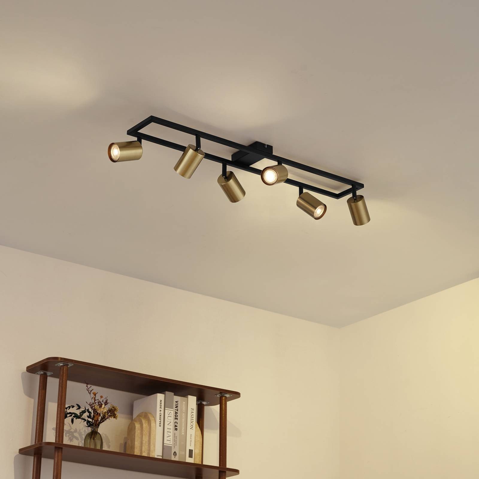 Lindby Deckenstrahler Bravius, Metall, Schwarz IP20, 6 x 10 W LED