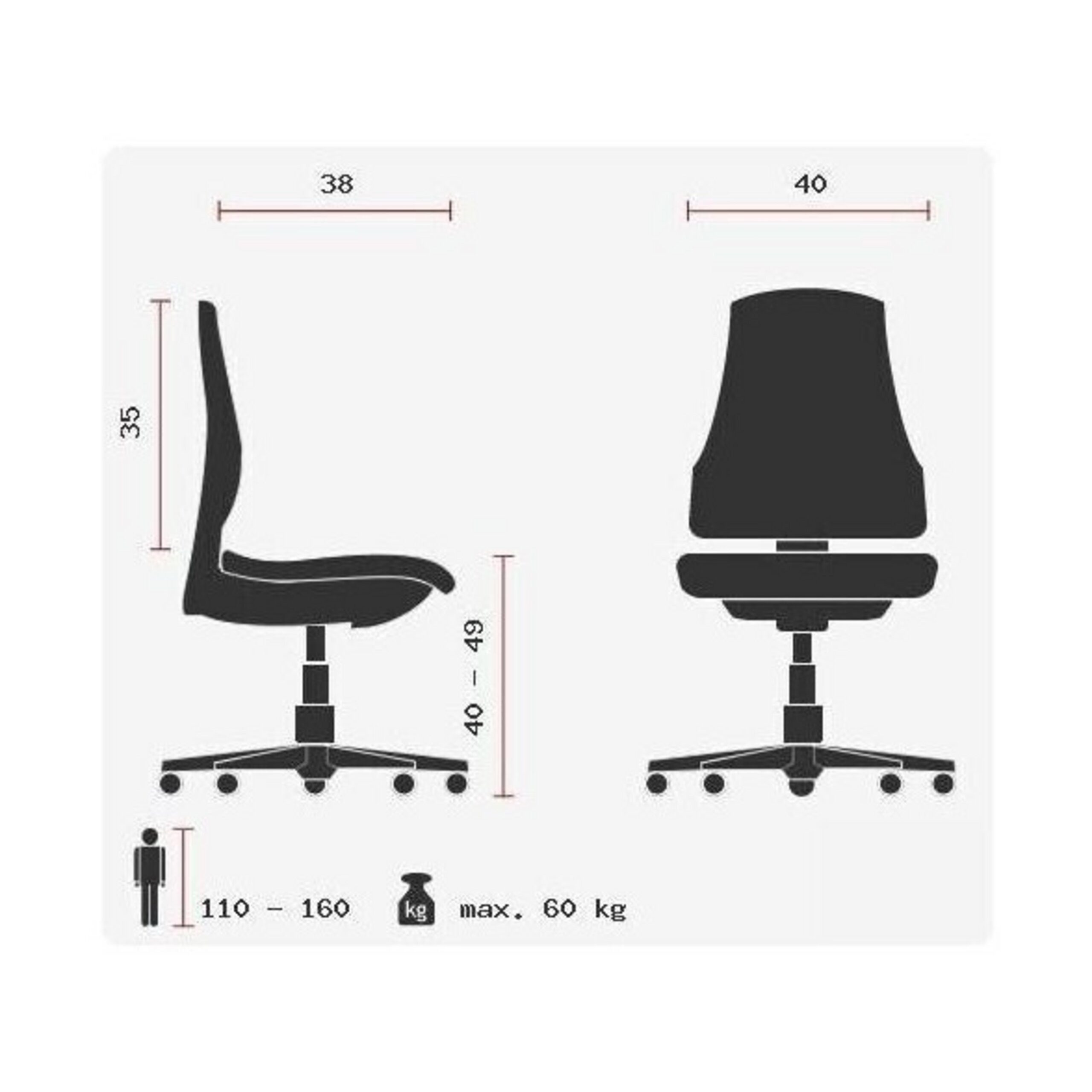 TOPSTAR Drehstuhl Kinderdrehstuhl Maxx Kid Stoff ohne Armlehnen (1 St), Kinder Bürostuhl mitwachsend, ergonomisch