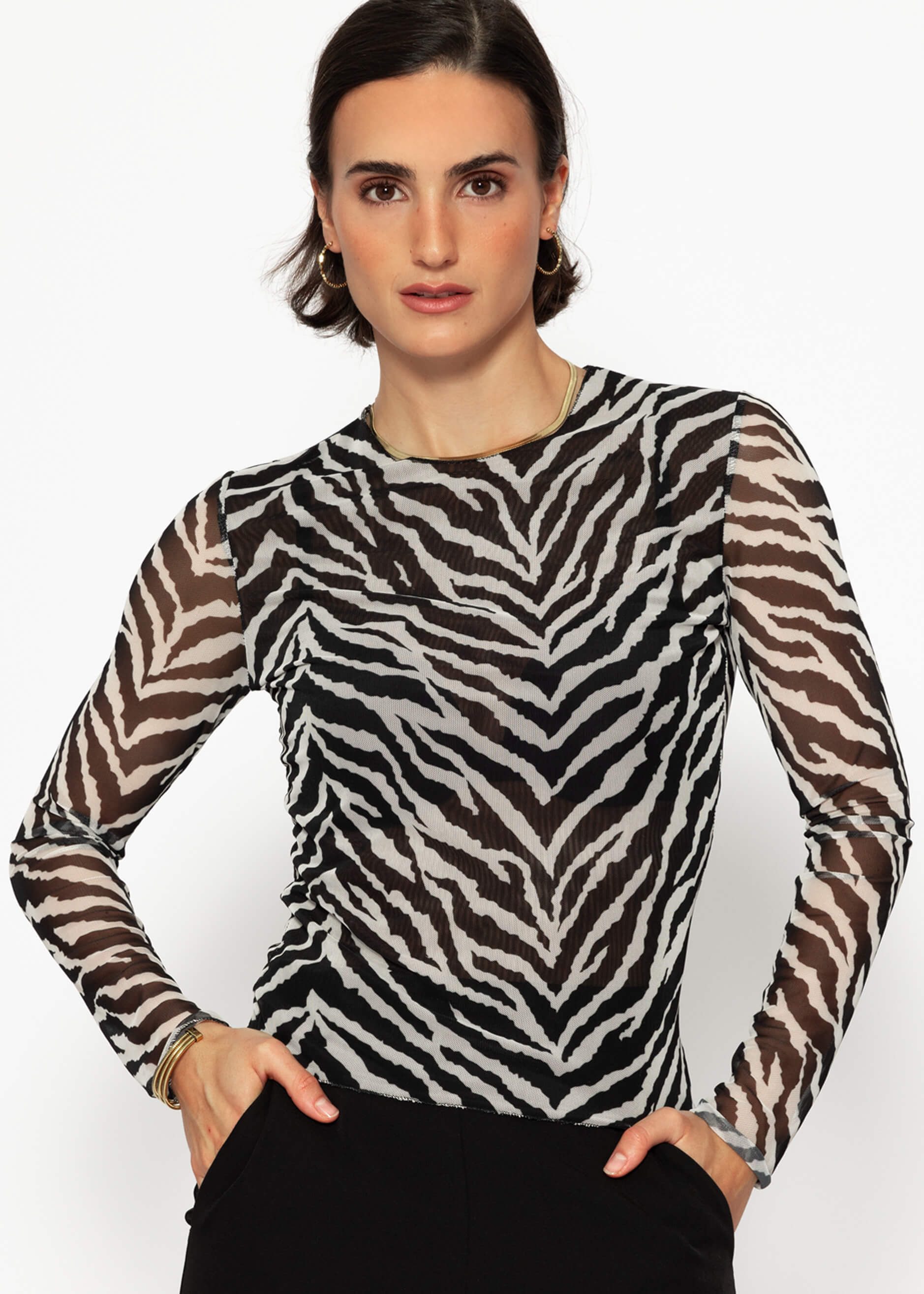 SASSYCLASSY Langarmshirt Animal Print Langarmshirt in günstig online kaufen