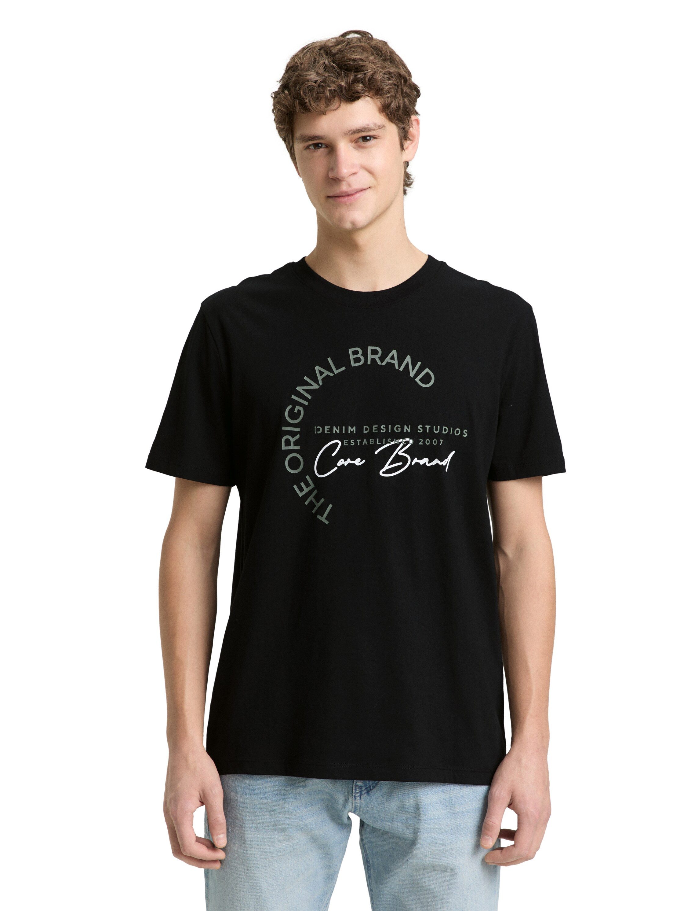 TOM TAILOR Denim Kurzarmshirt mit Logo-Print günstig online kaufen