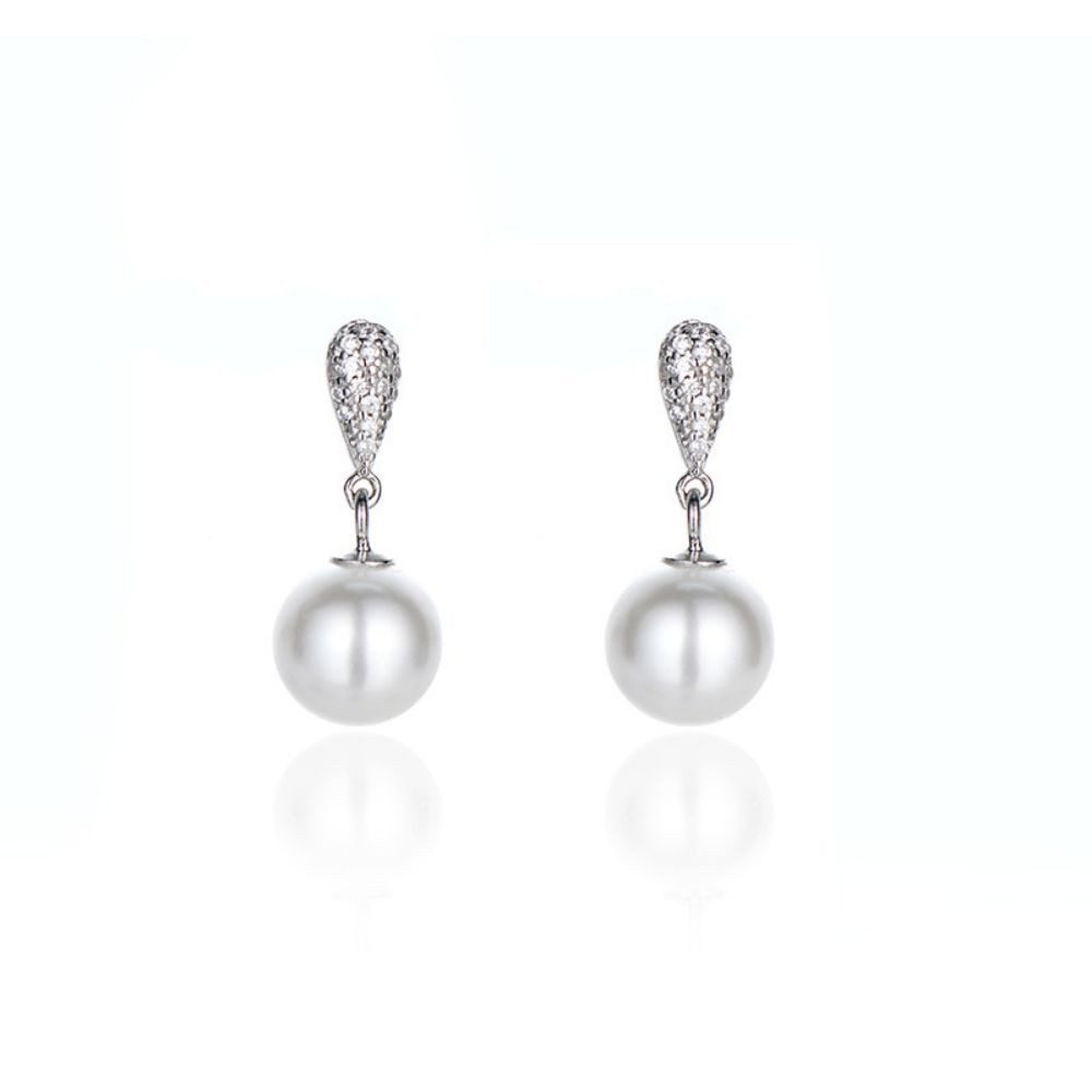 Fivejoy Paar Ohrhänger 925 Sterling Silber Imitation Perlen Ohrringe (2-tlg), Kann zu Ihrem Lieblingsoutfit getragen werden